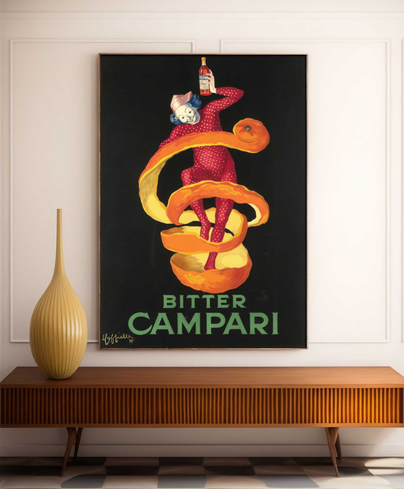 Affiche alcool vintage "Bitter Campari" - Leonetto Cappiello- Haute Définition - papier mat 230gr/m2