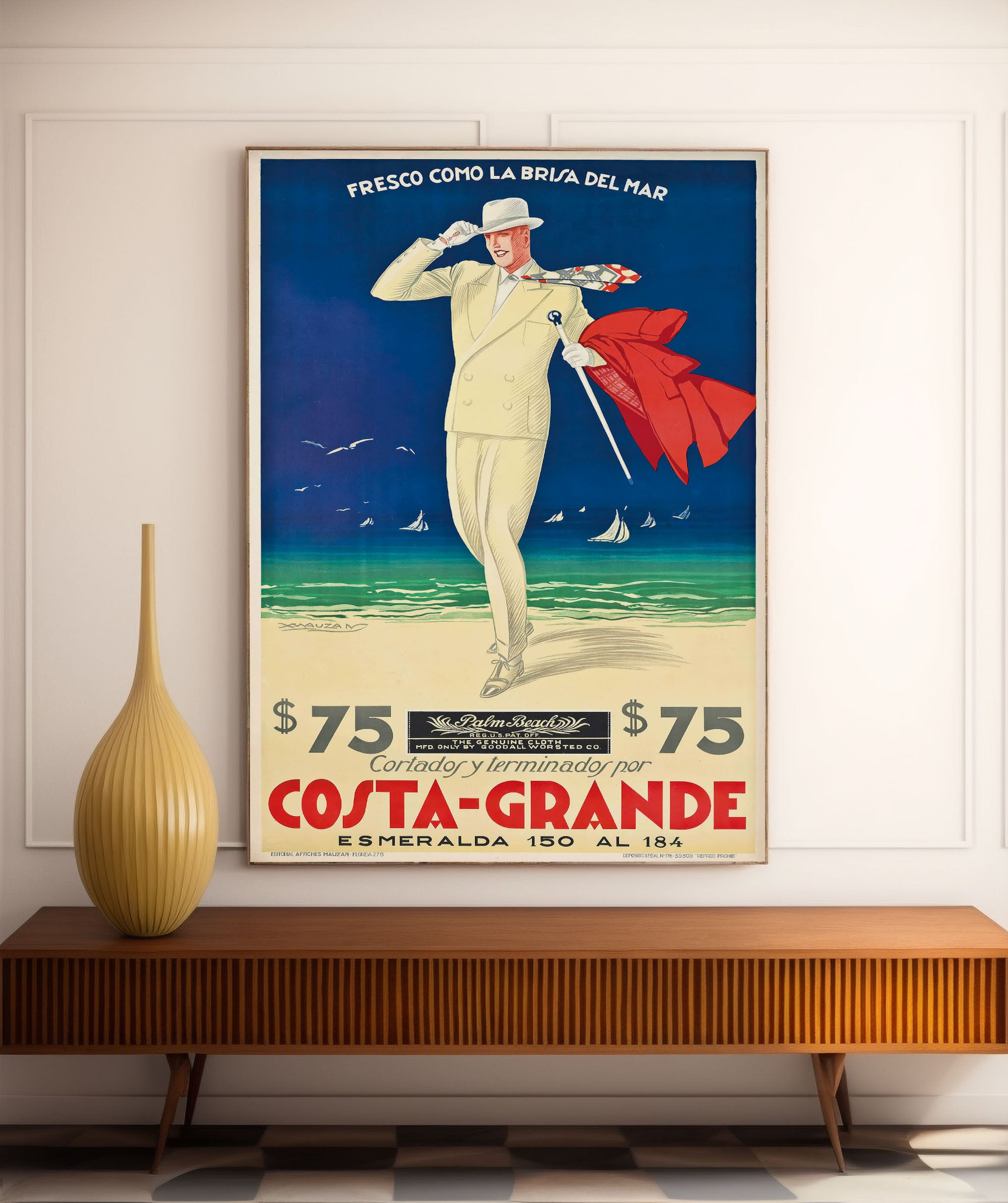 Affiche Costa Grande- Achille Mauzan- papier mat 230gr/m²
