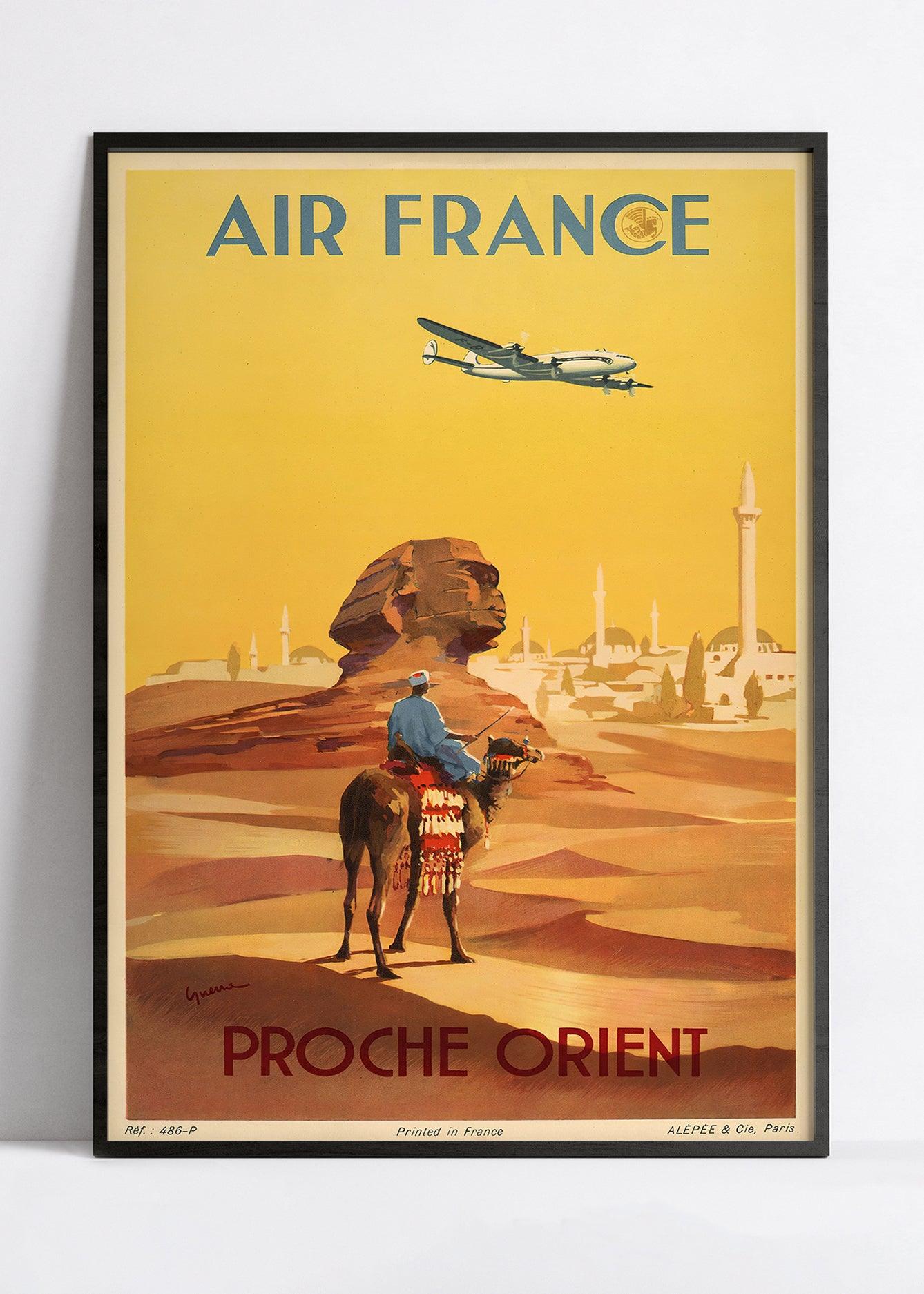 Affiche Air France "Proche Orient" - Vintage - Haute Définition - papier mat 230gr/m2 - Poster Vintage