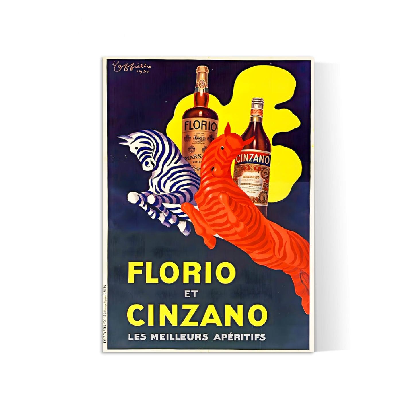 Affiche alcool vintage "Fioro et Cinzano" - Leonetto Cappiello - Haute Définition - papier mat 230gr/m2 - Poster Vintage