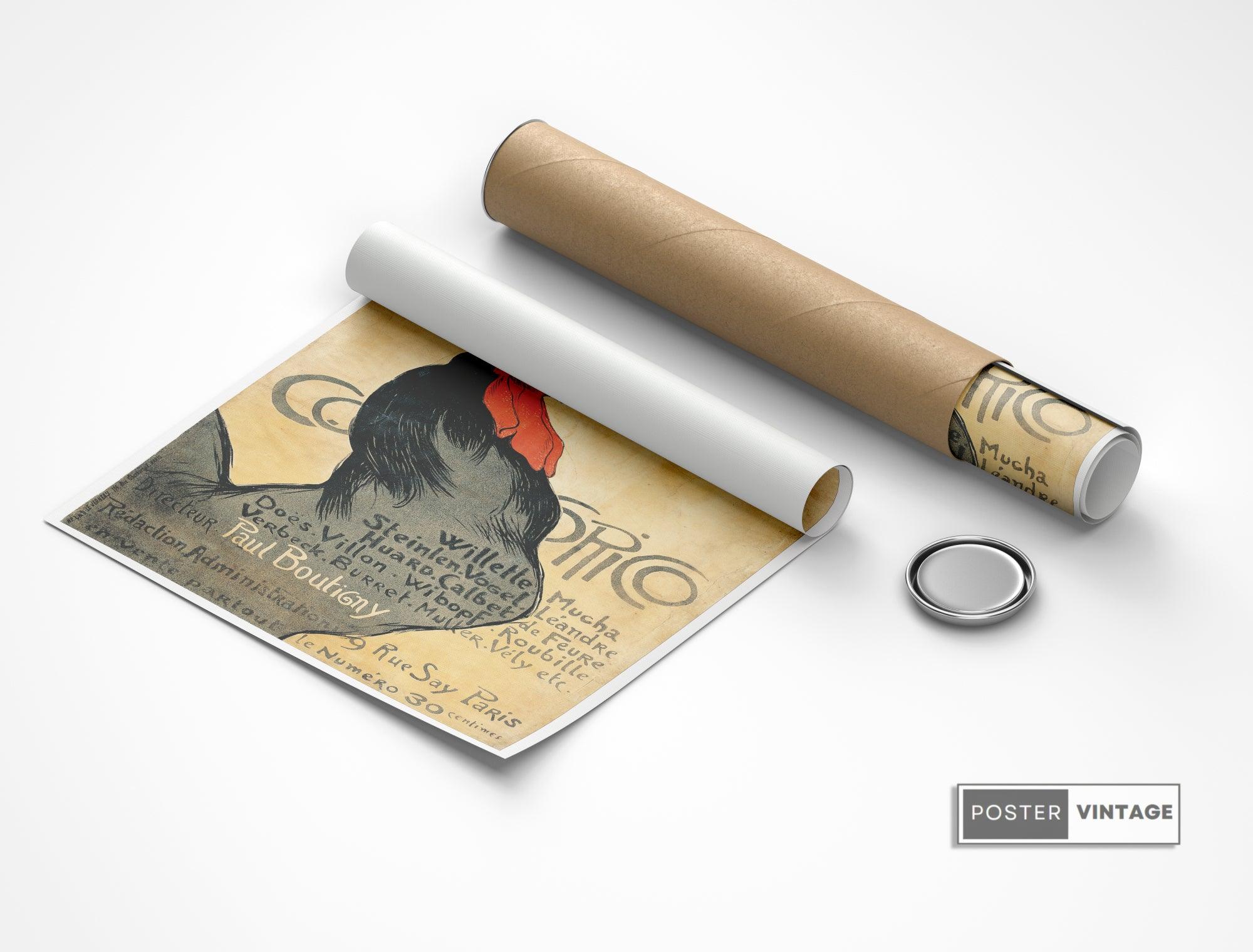 Affiche Art Nouveau "Cocorico" - Steinlen - Haute Définition - papier mat 230gr/m² - Poster Vintage