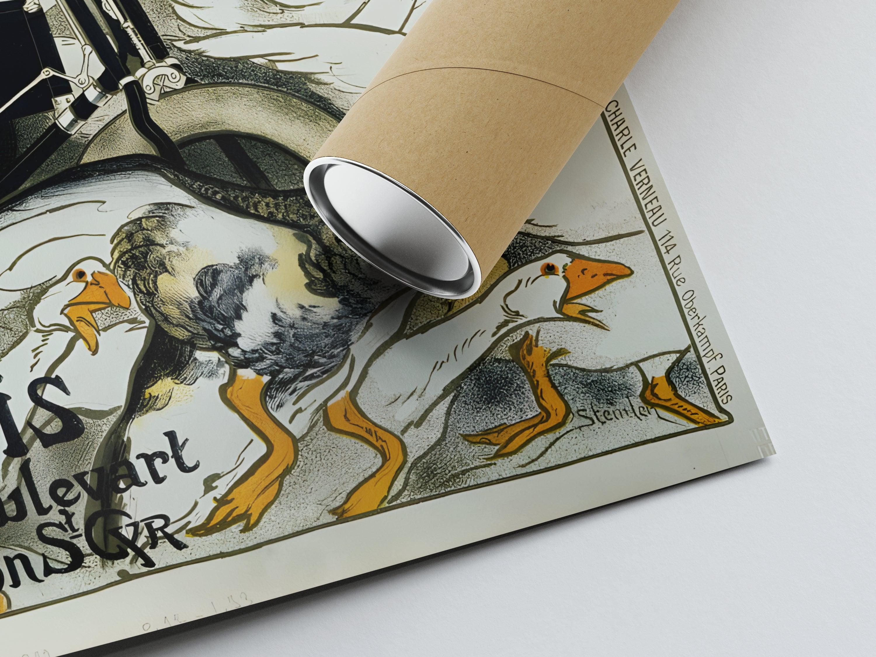 Affiche Art Nouveau "Motocycles Comiot" - Steinlen - Haute Définition - papier mat 230gr/m² - Poster Vintage