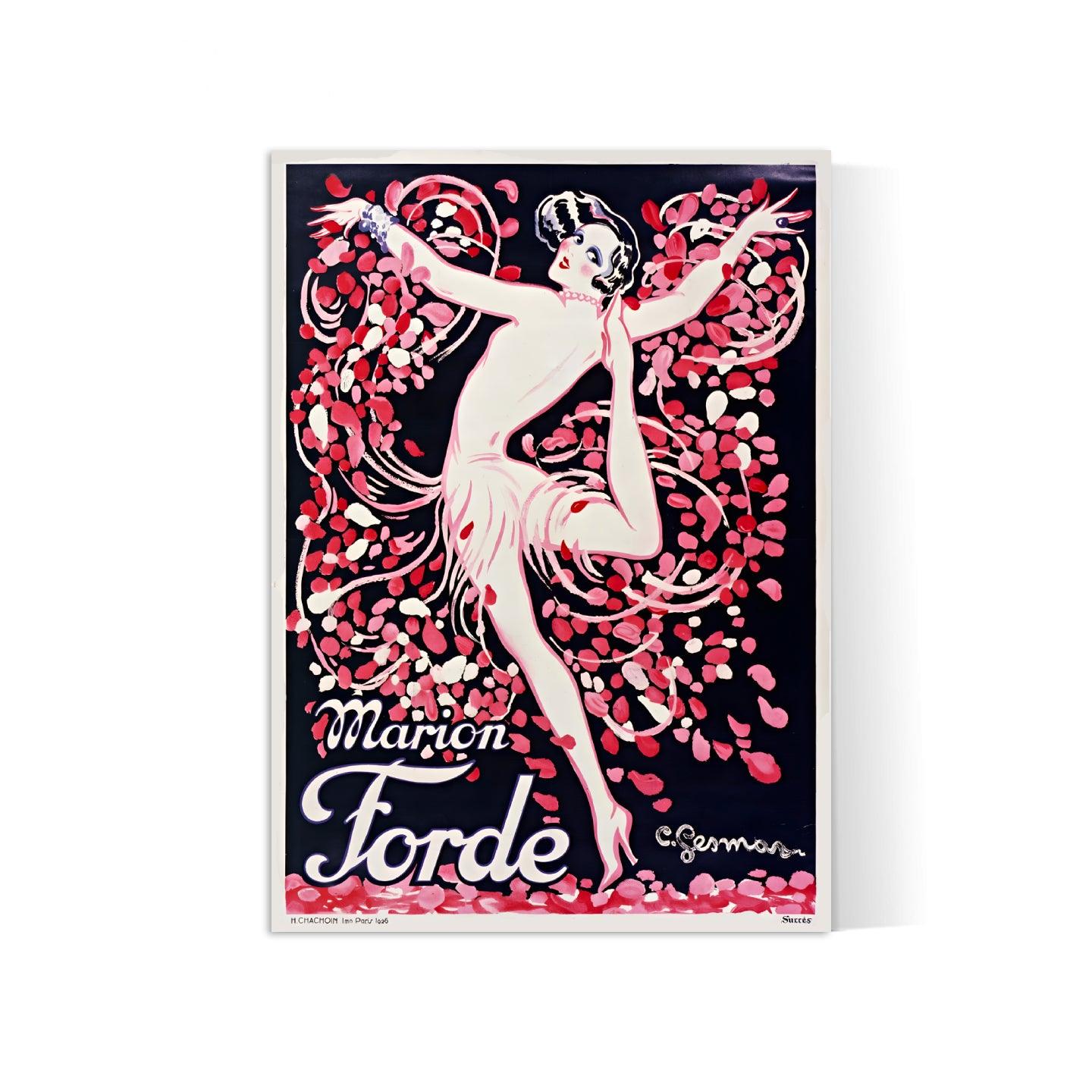 Affiche cabaret vintage "Marion Forde" - Charles Gesmar - Haute Définition - papier mat 230gr/m² - Poster Vintage