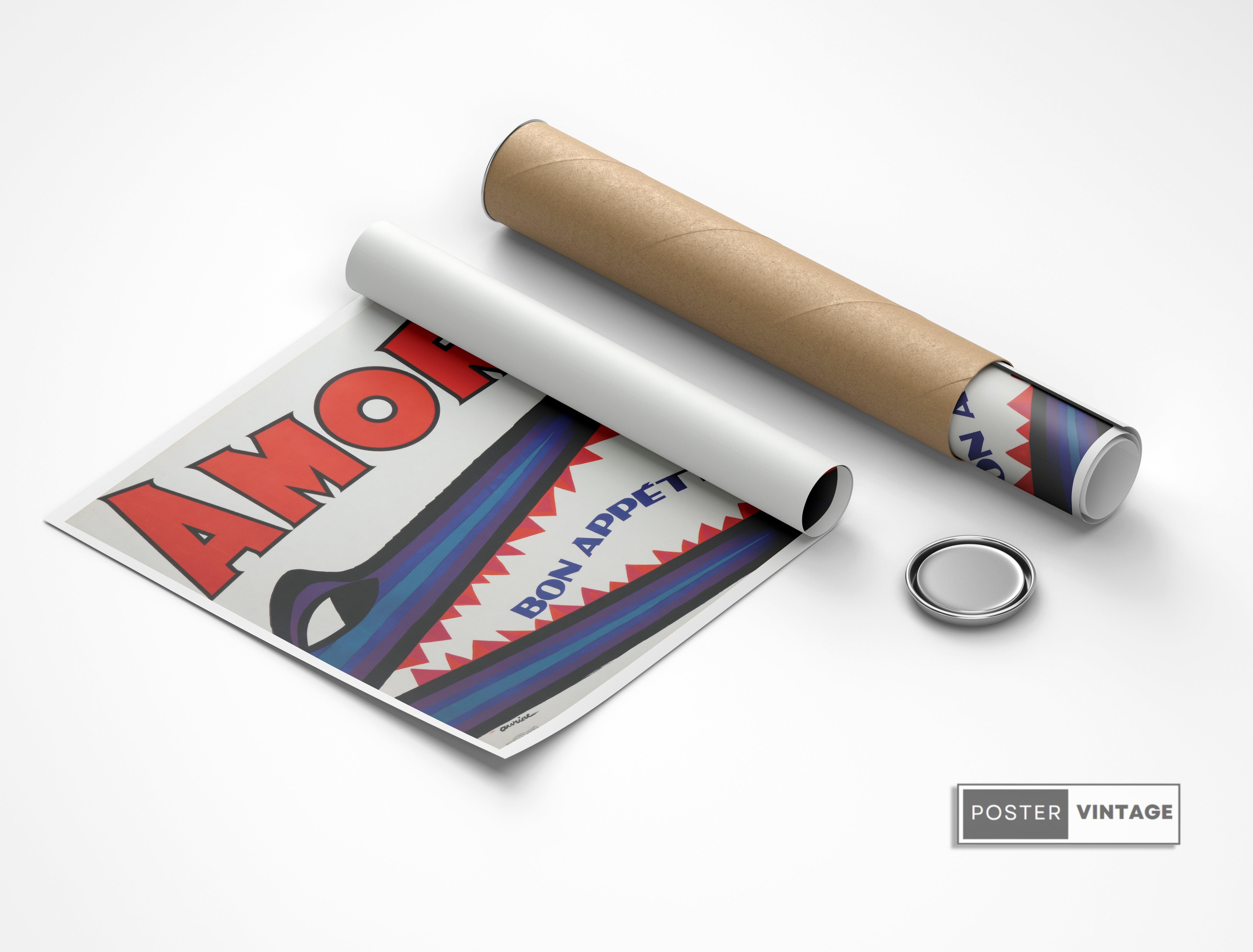 Affiche cuisine vintage "Amora"- Haute Définition - papier mat 230gr/m² - Poster Vintage