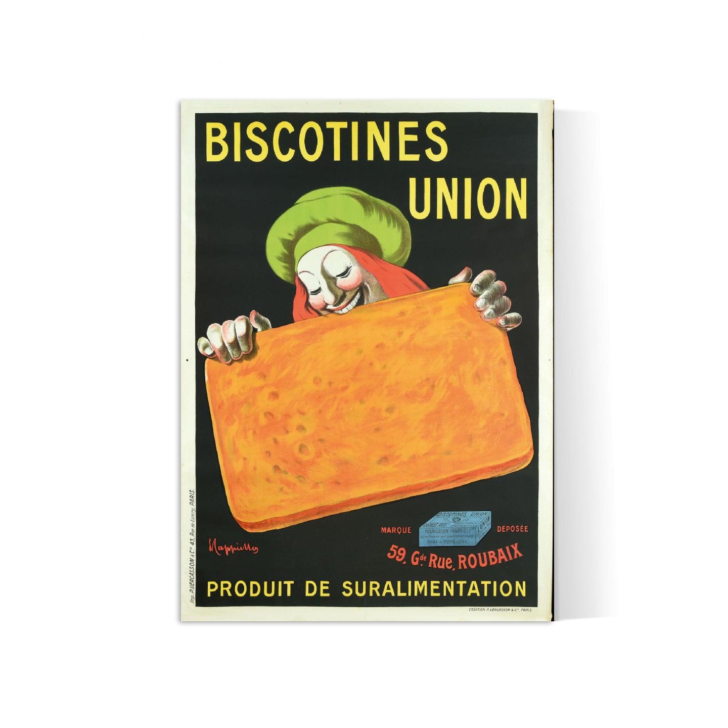 Affiche cuisine vintage "Biscotines Union" - Leonetto Cappiello - Haute Définition - papier mat 230gr/m² - Poster Vintage