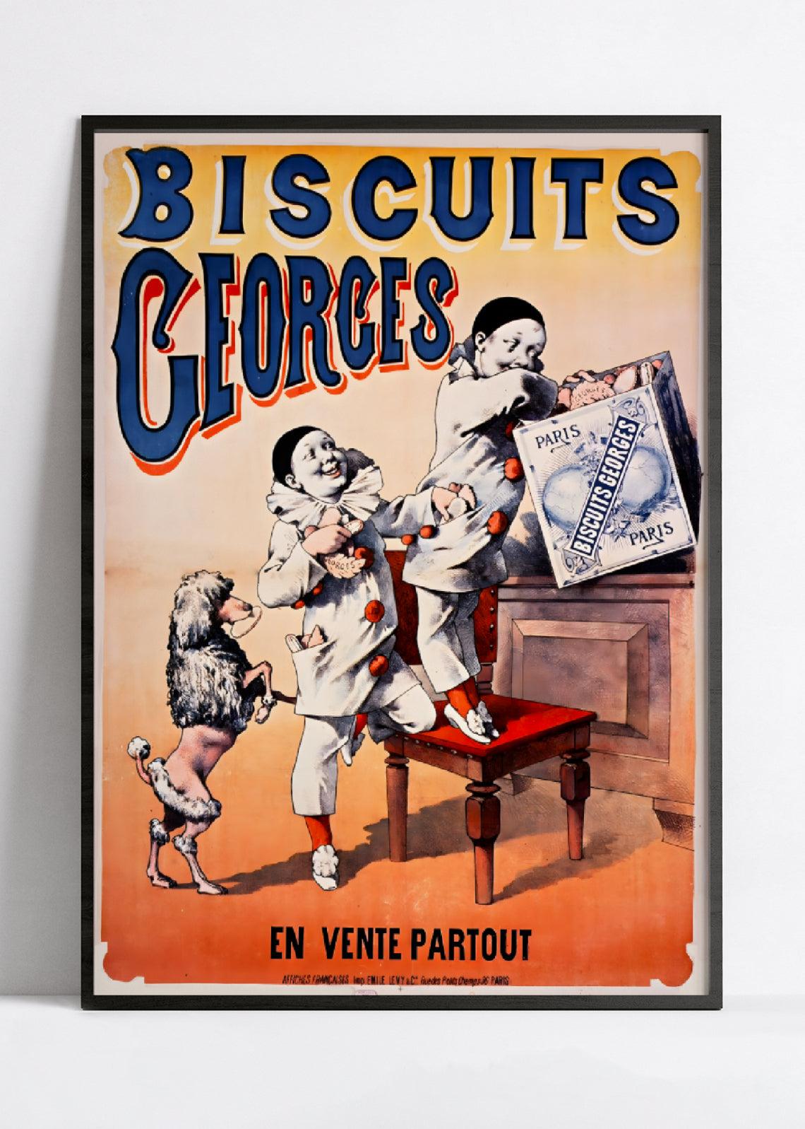 Affiche cuisine vintage "Biscuits Georges"- Haute Définition - papier mat 230gr/m² - Poster Vintage