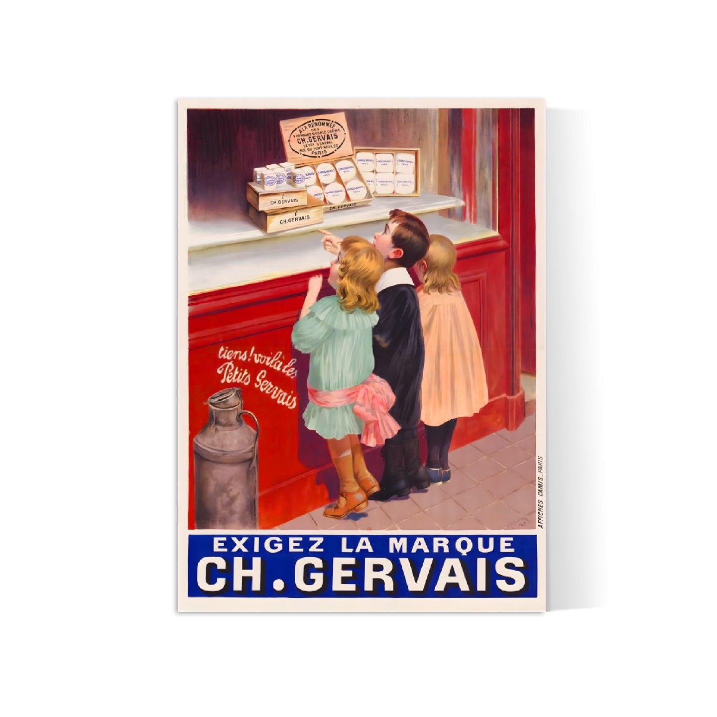 Affiche cuisine vintage "Ch. Gervais - Haute Définition - papier mat 230gr/m² - Poster Vintage