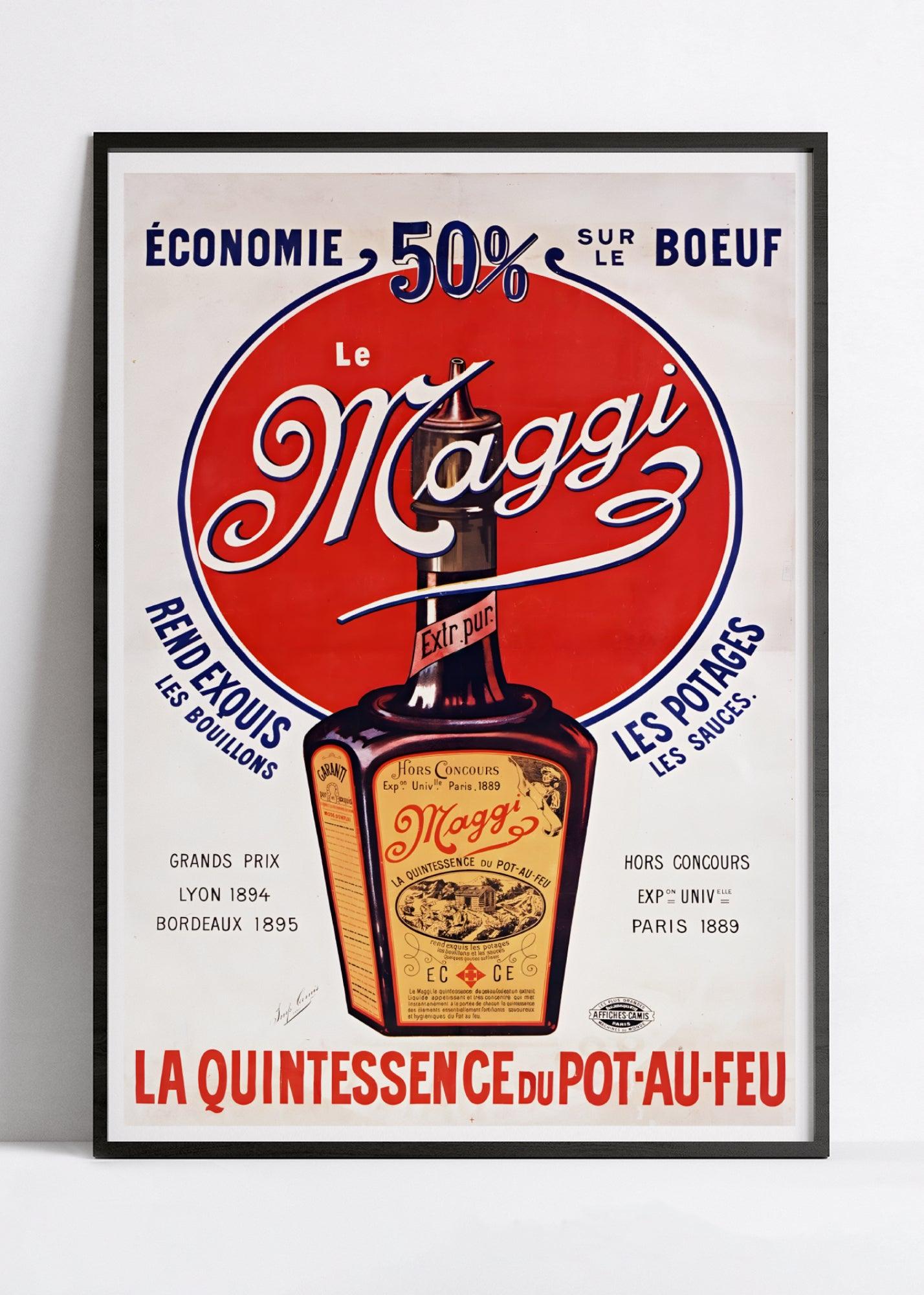 Affiche cuisine vintage "le Maggi" - Haute Définition - Firmin Bouisset - papier mat 230gr/m² - Poster Vintage