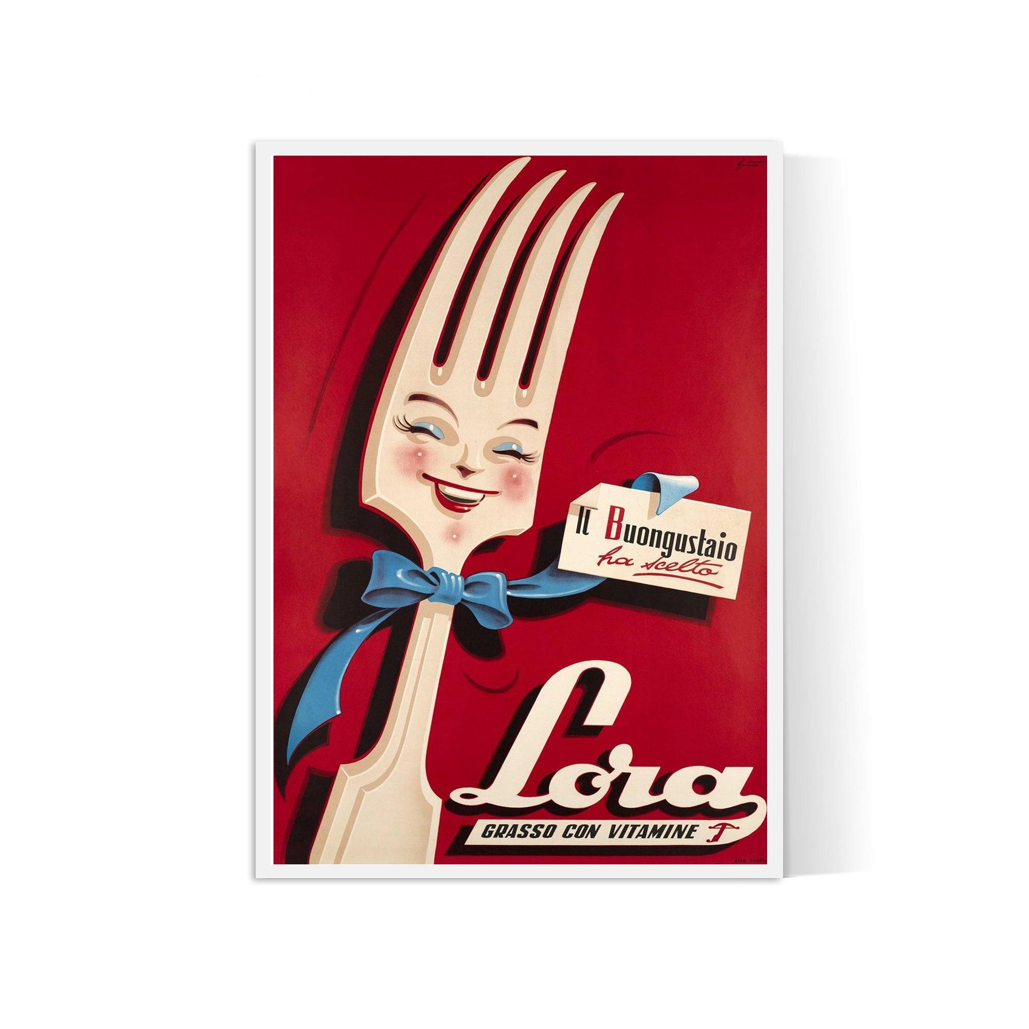 Affiche cuisine vintage "Lora"- Haute Définition - papier mat 230gr/m² - Poster Vintage