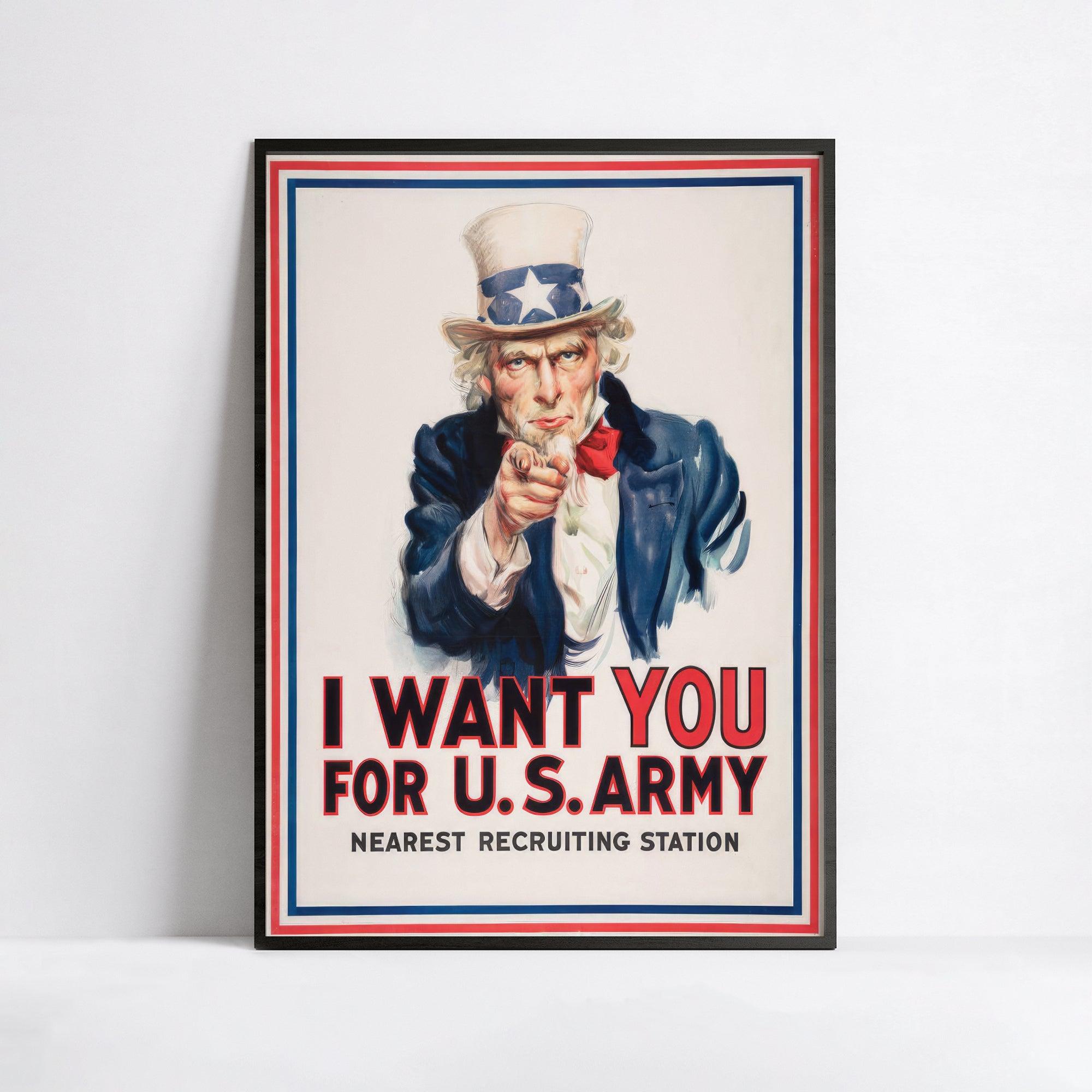 Affiche de propagande "I want you for US Army" - Haute Définition - papier mat 230gr/m² - Poster Vintage