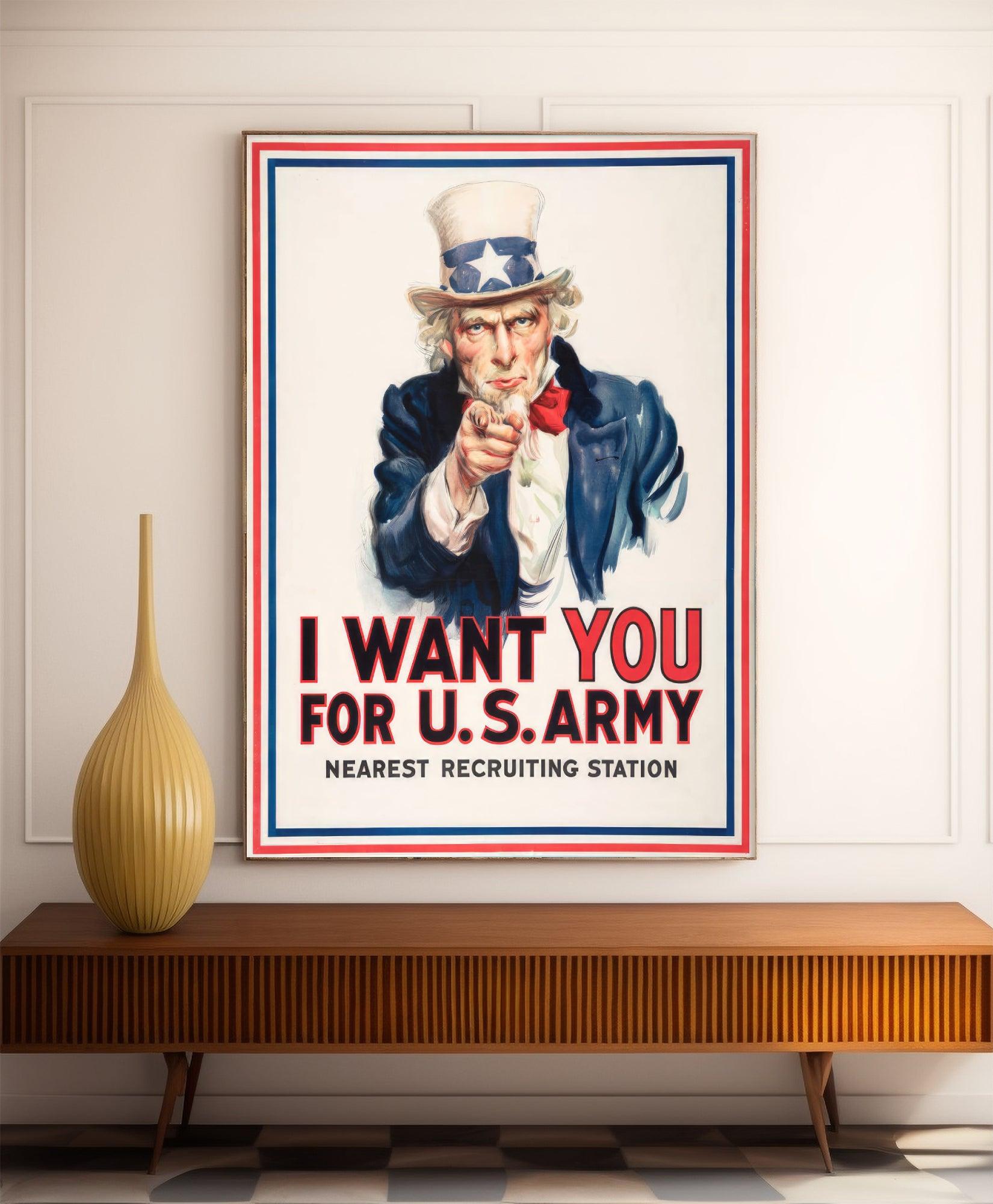 Affiche de propagande "I want you for US Army" - Haute Définition - papier mat 230gr/m² - Poster Vintage
