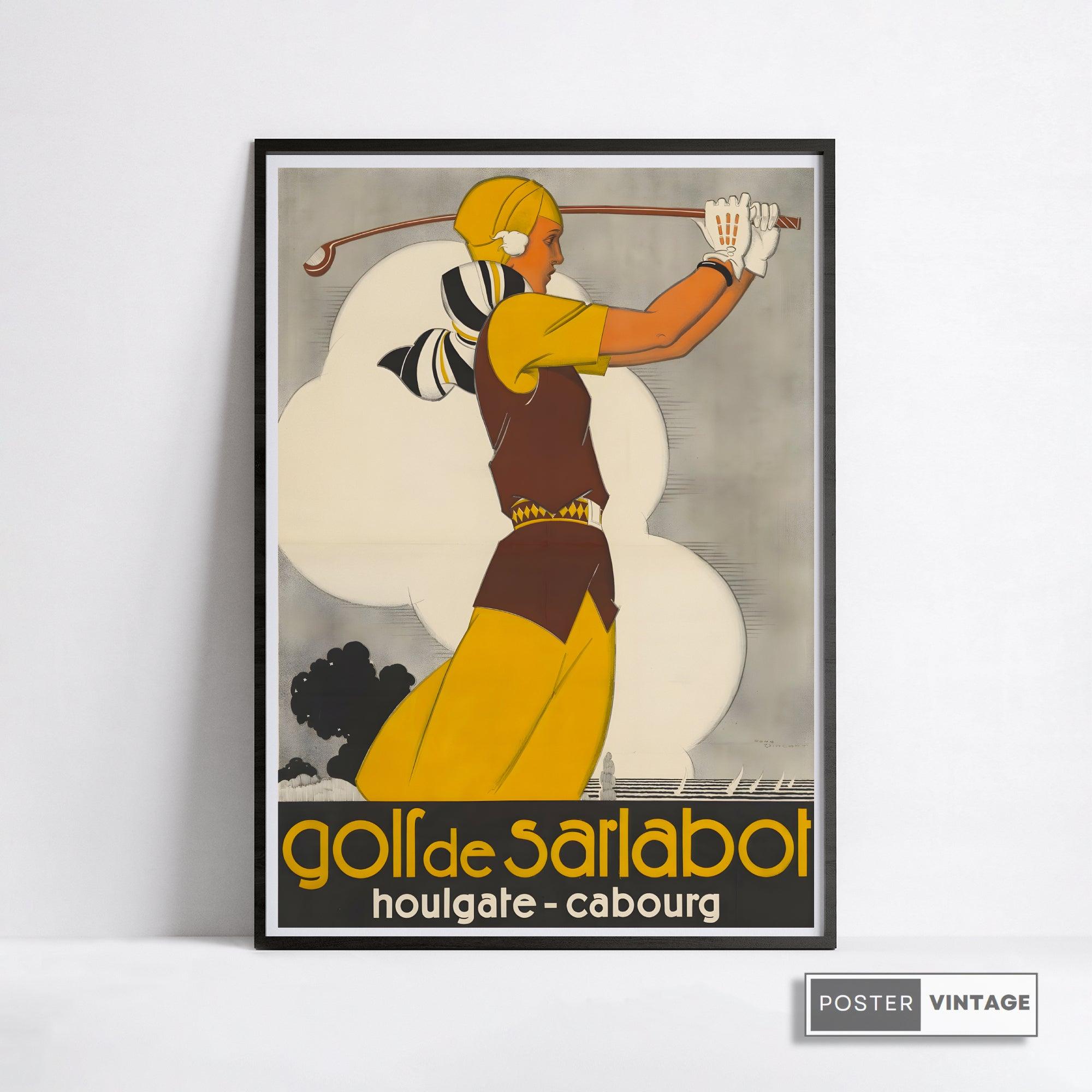 Affiche golf vintage "Sarlabot" - Art déco- Haute Définition - papier mat 230gr/m2 - Poster Vintage
