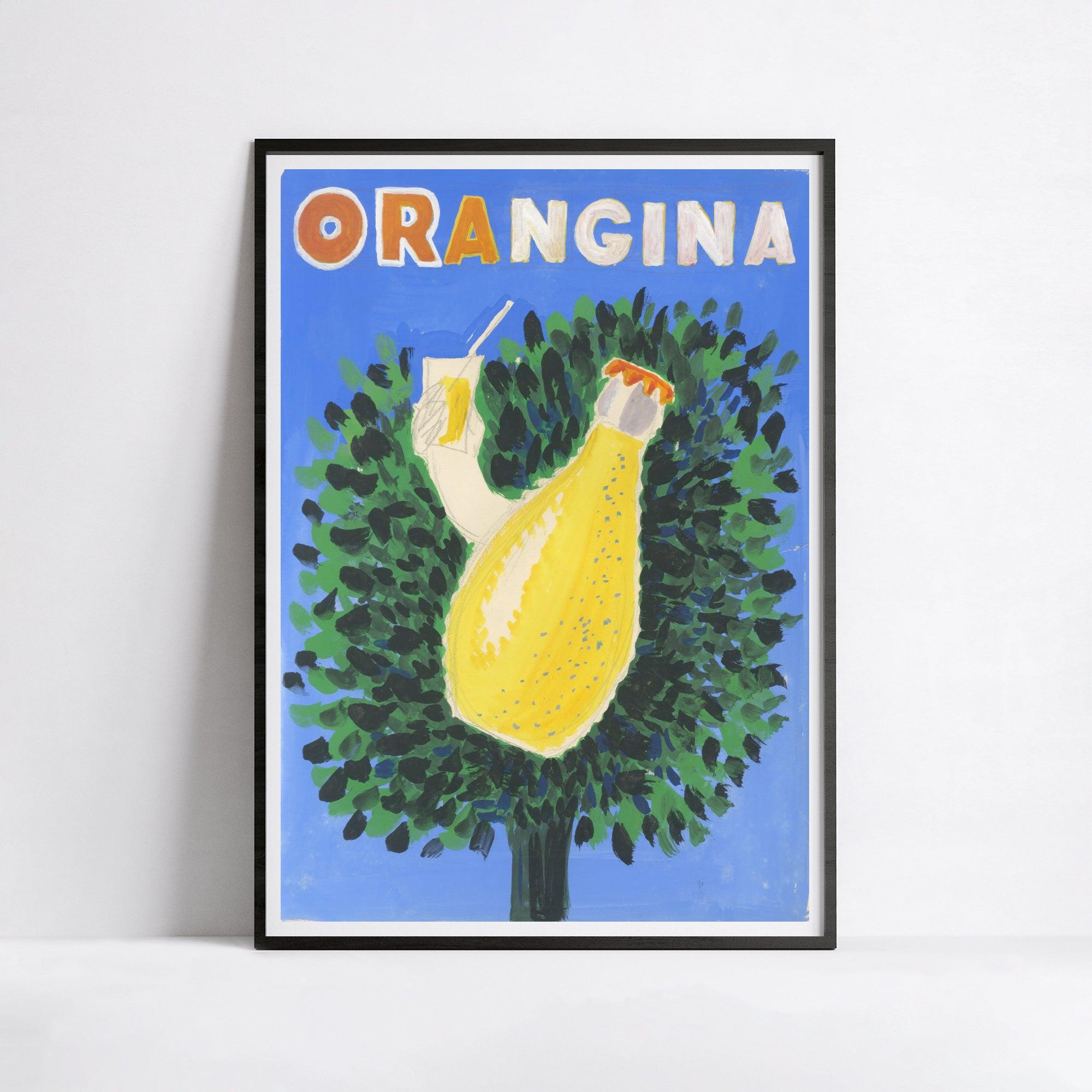 Affiche Orangina "Arbre fruitier" - Villemot - Haute Définition - papier mat 230gr/m² - Poster Vintage