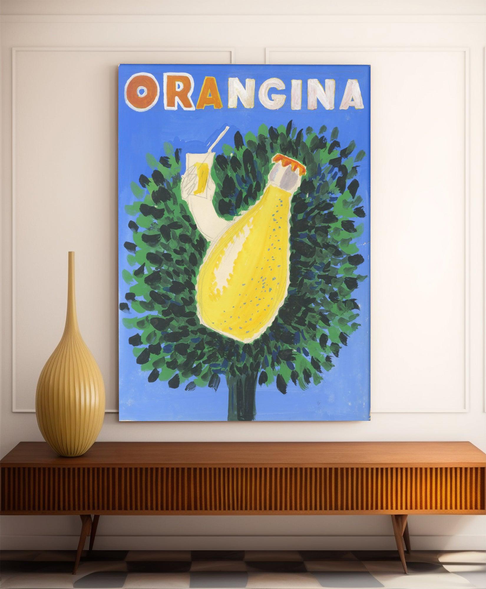 Affiche Orangina "Arbre fruitier" - Villemot - Haute Définition - papier mat 230gr/m² - Poster Vintage