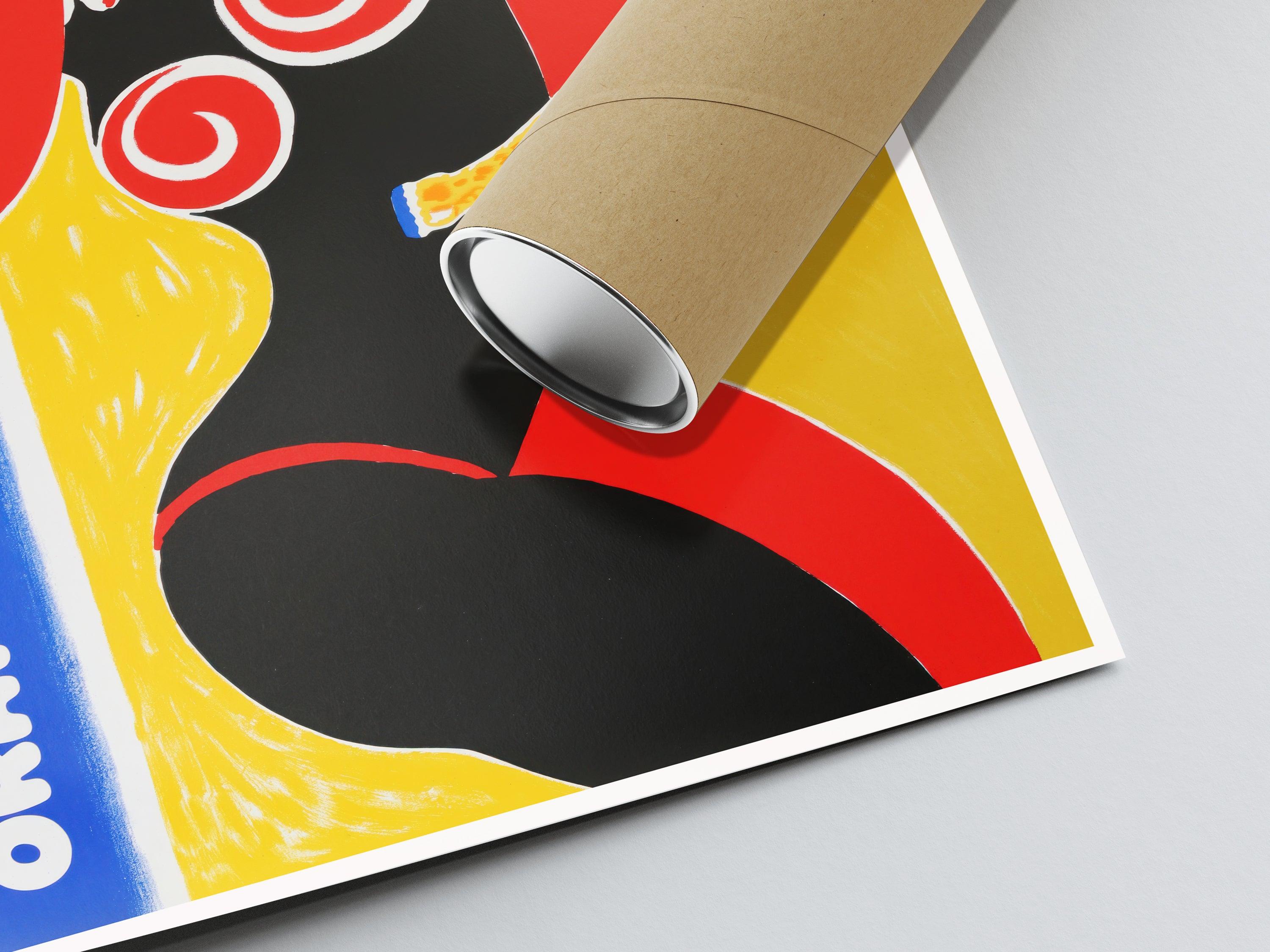 Affiche Orangina "Bronzette sur la plage " - Villemot - Haute Définition - papier mat 230gr/m² - Poster Vintage