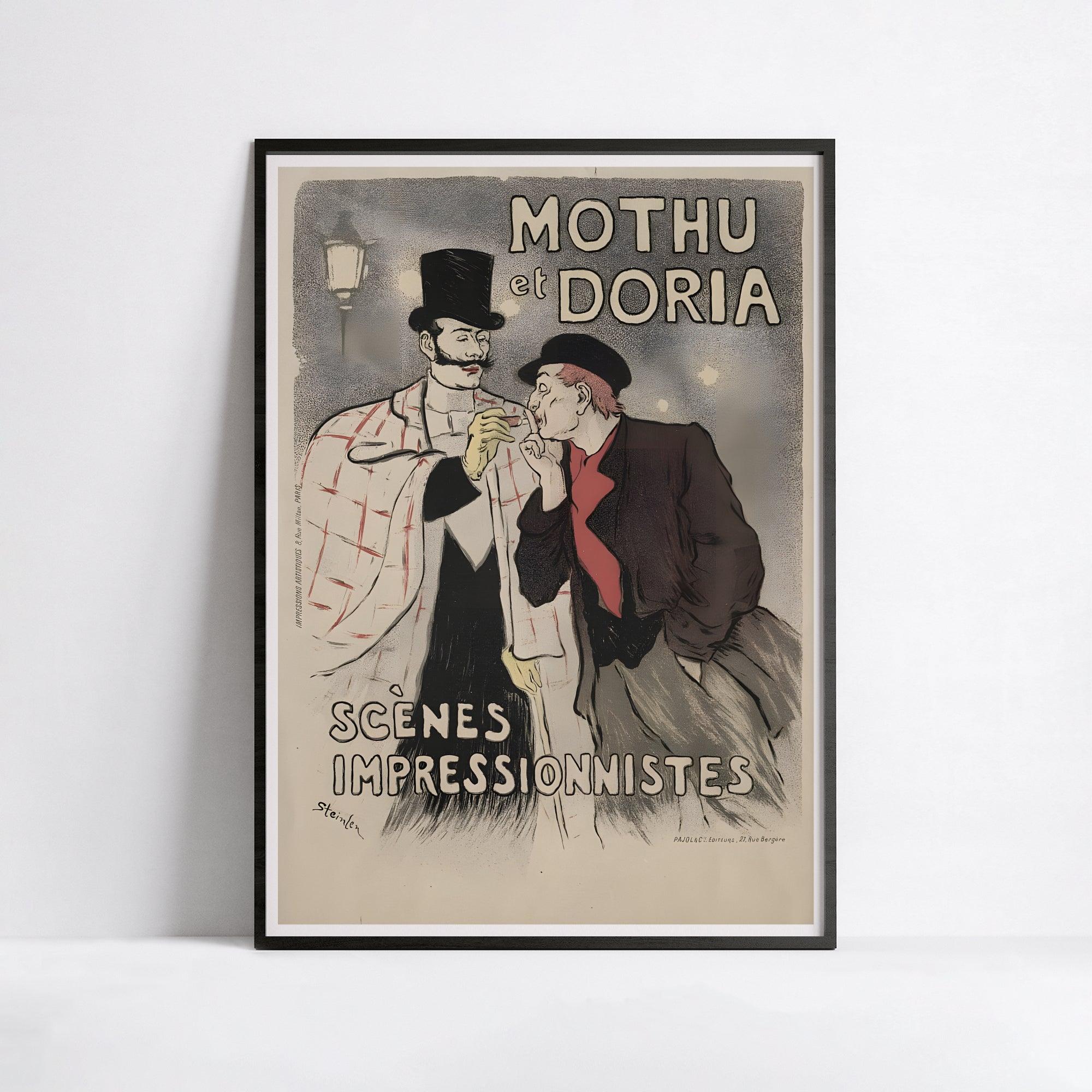 Affiche Theophile Alexandre Steinlen "Mothu et Doria" - Art Nouveau - Haute Définition - papier mat 230gr/m² - Poster Vintage