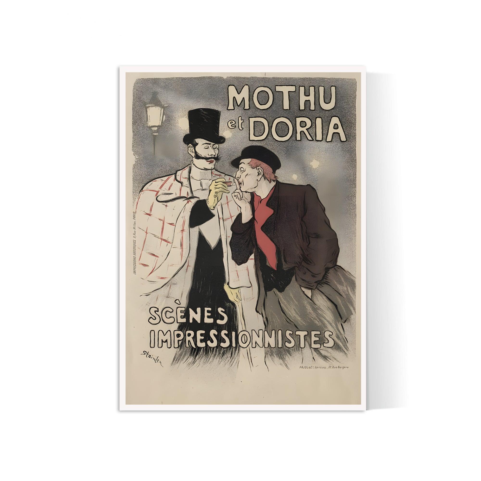 Affiche Theophile Alexandre Steinlen "Mothu et Doria" - Art Nouveau - Haute Définition - papier mat 230gr/m² - Poster Vintage