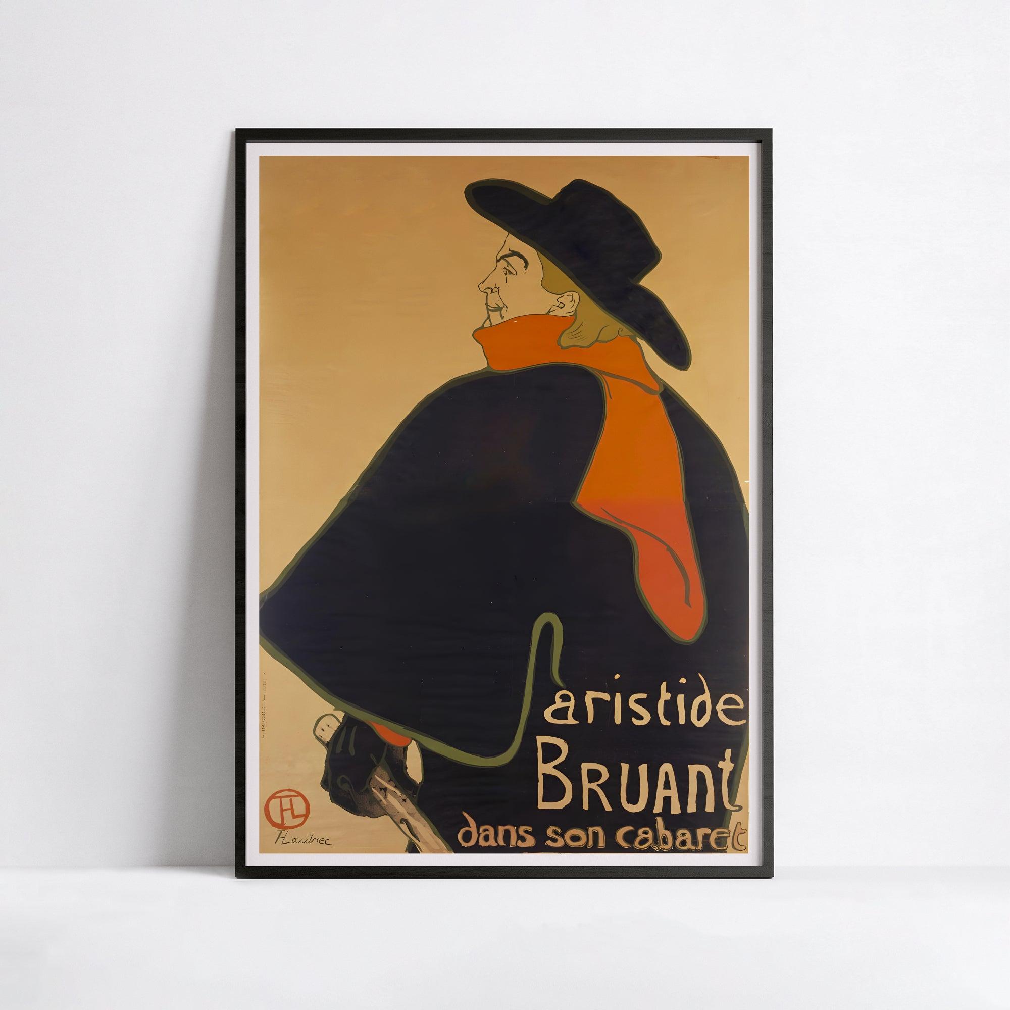 Affiche Toulouse-Lautrec "Aristide Bruant" - Art Nouveau - Haute Définition - papier mat 230gr/m² - Poster Vintage
