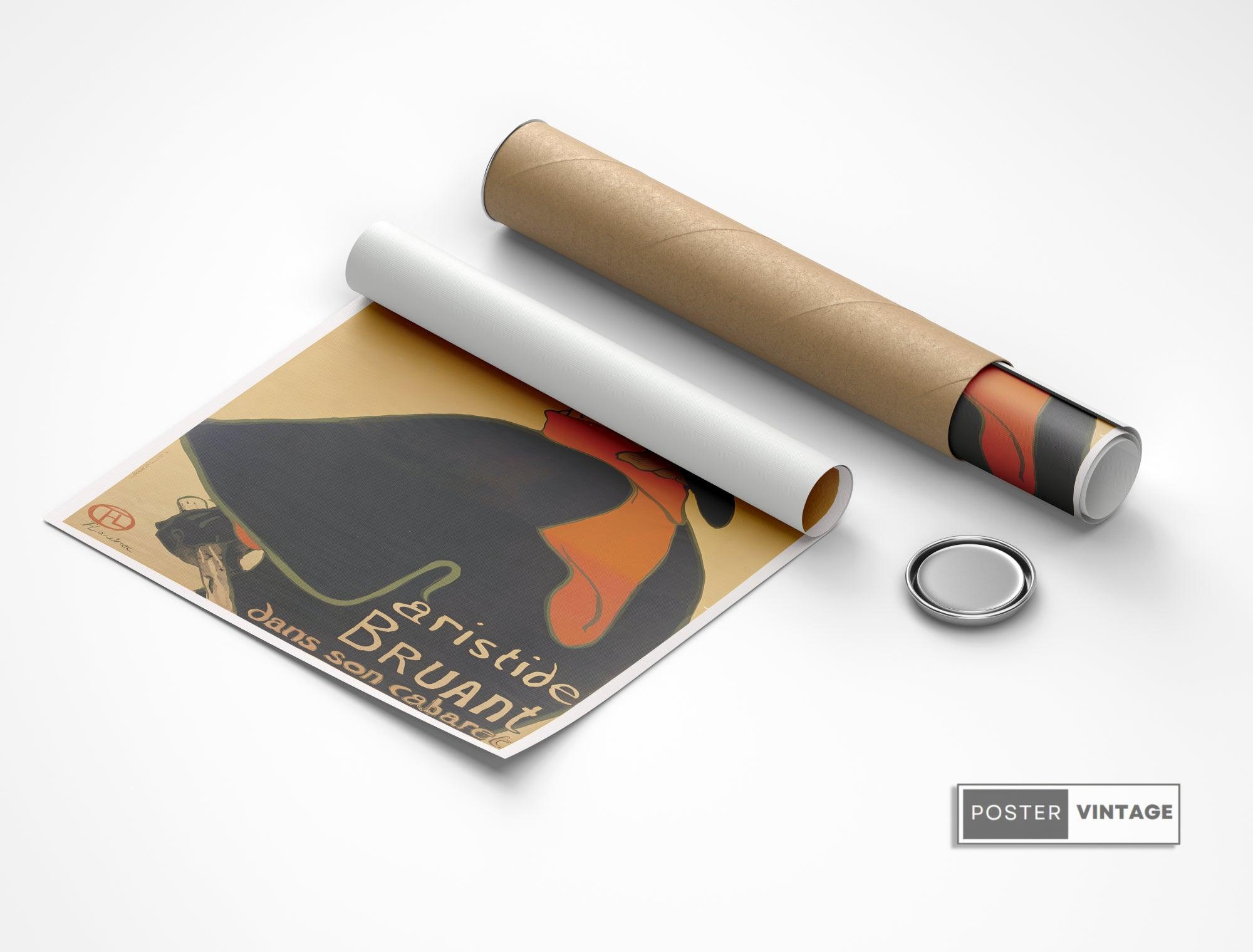 Affiche Toulouse-Lautrec "Aristide Bruant" - Art Nouveau - Haute Définition - papier mat 230gr/m² - Poster Vintage