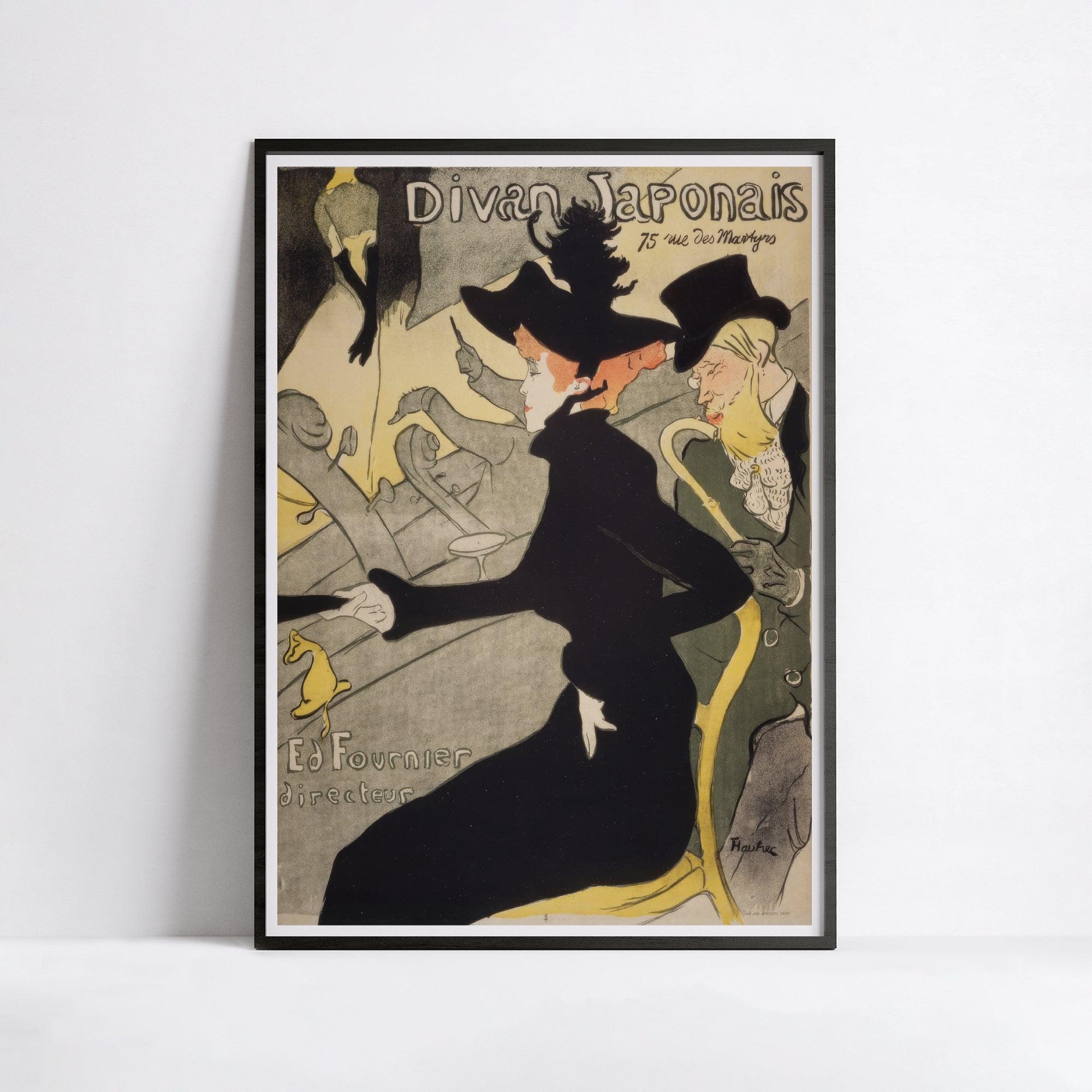 Affiche Toulouse-Lautrec "Divan japonais" - Art Nouveau - Haute Définition - papier mat 230gr/m² - Poster Vintage