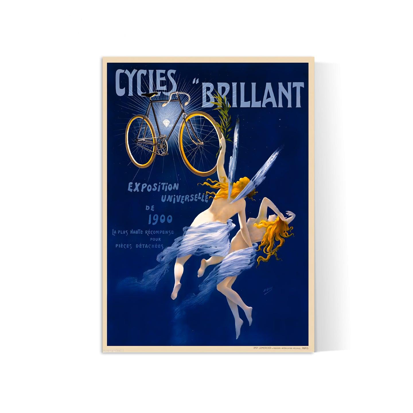 Affiche velo vintage "Cycles Brillant - Henry Gray - Haute Définition - papier mat 230gr/m² - Poster Vintage