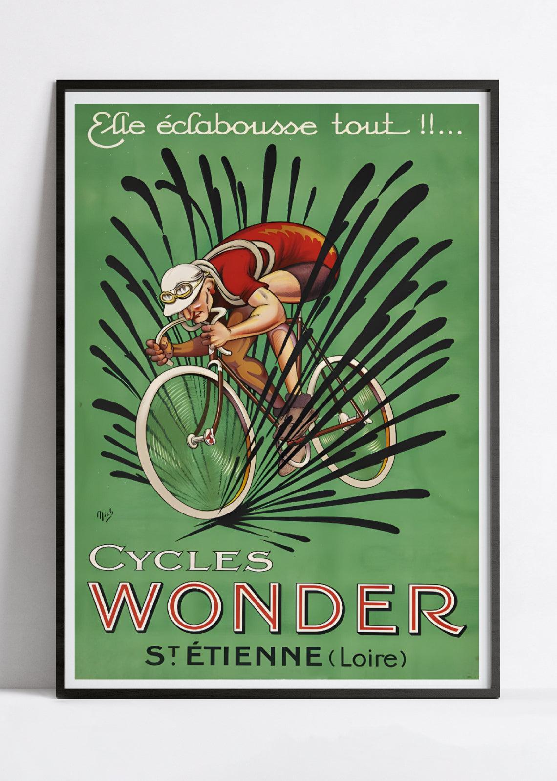 Affiche velo vintage "Cycles Wonder" - Mich - Haute Définition - papier mat 230gr/m² - Poster Vintage