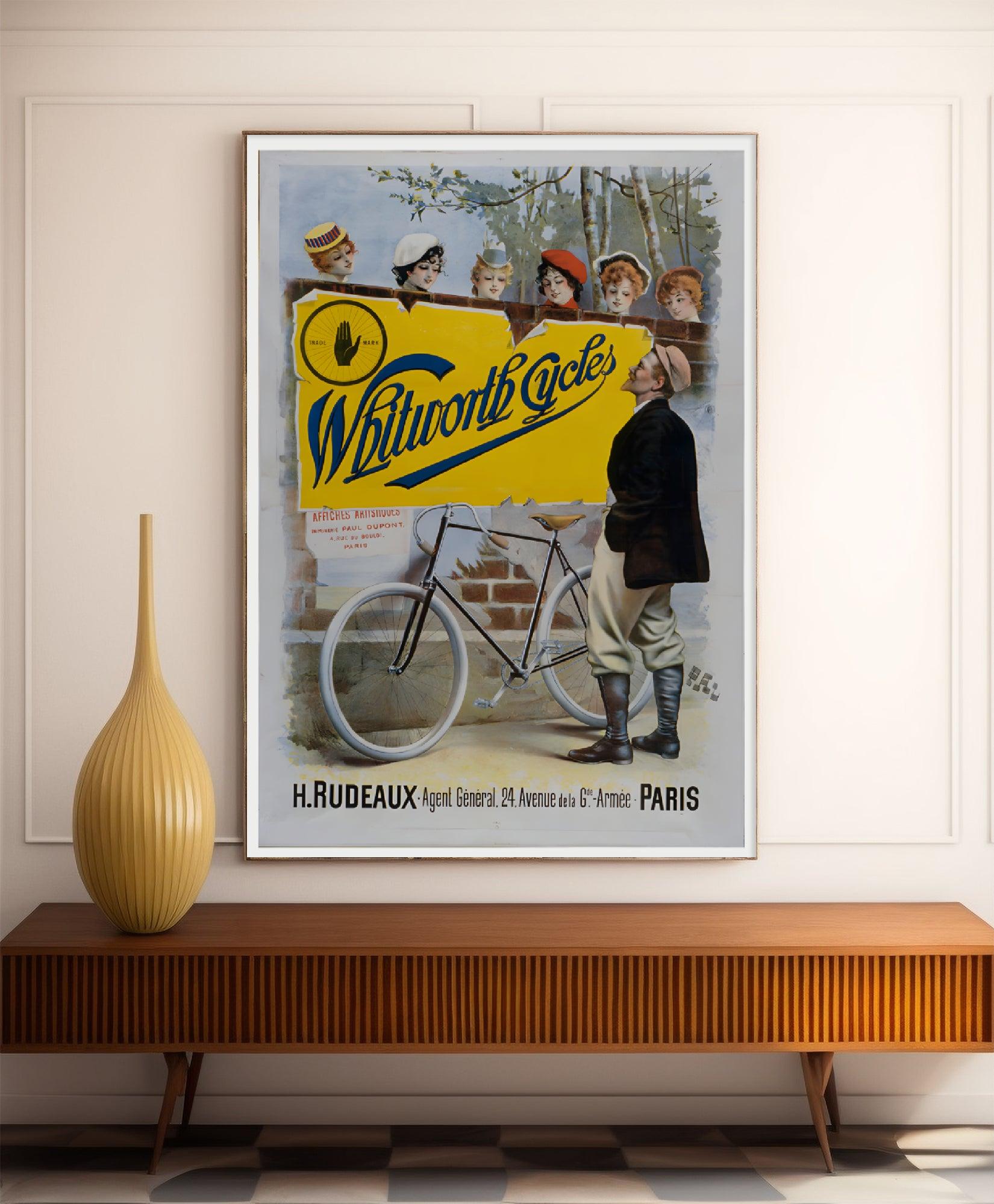 Affiche velo vintage "Withworth Cycles" - PAL- Haute Définition - papier mat 230gr/m² - Poster Vintage