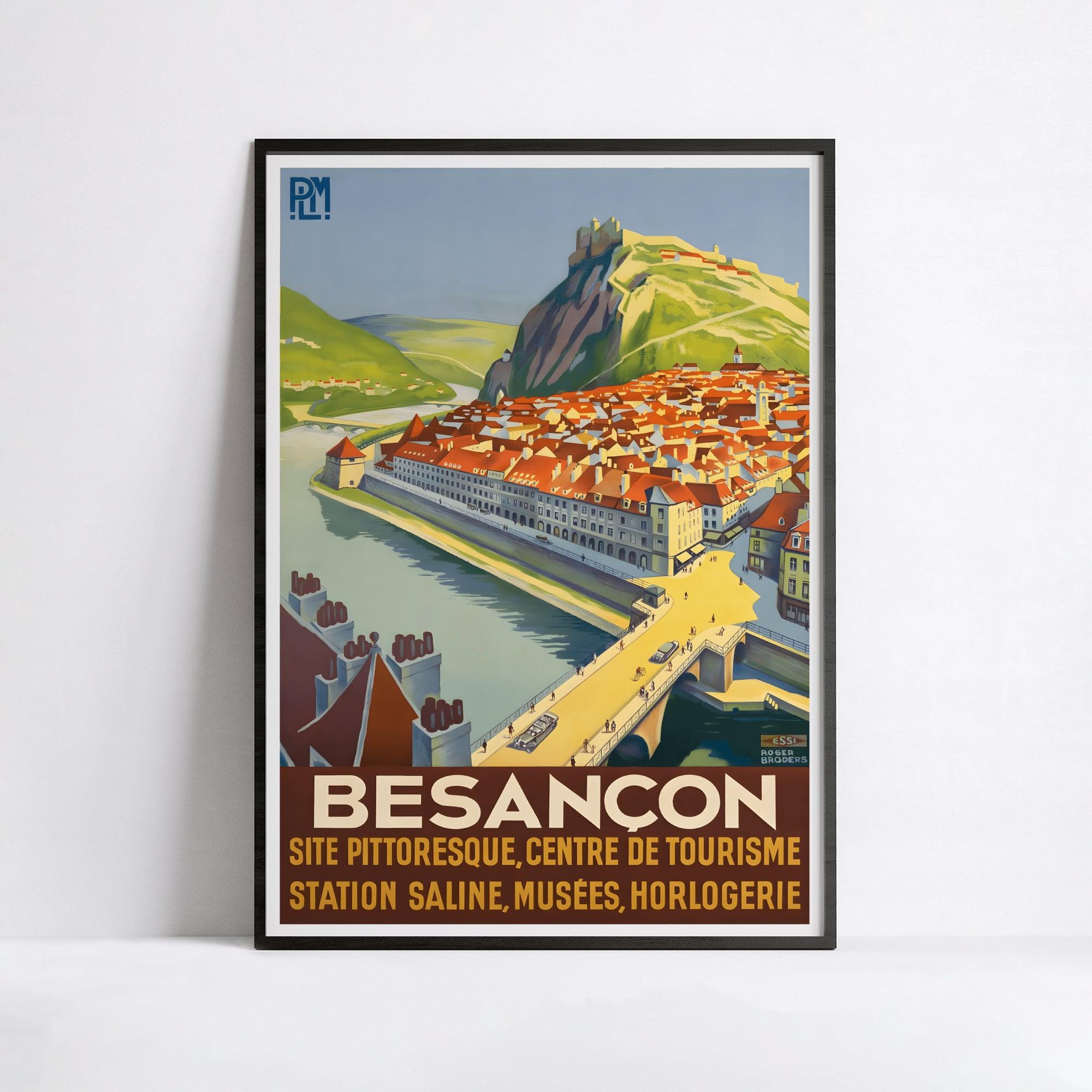 Affiche ville vintage "Besançon" - Roger Broders - Haute Définition - papier mat 230gr/m² - Poster Vintage