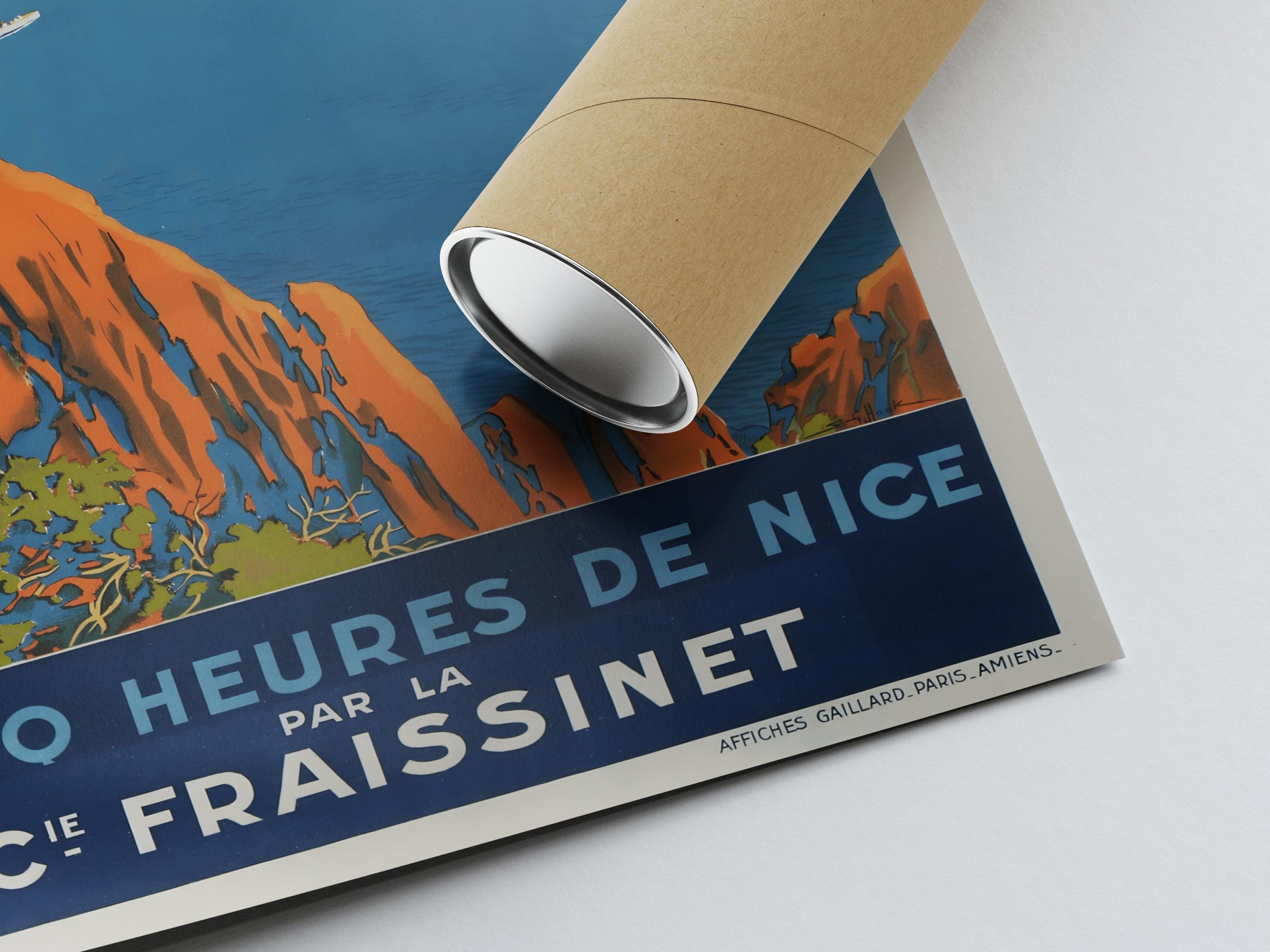 Affiche ville vintage "La Corse en yacht" - Sandy Hook- Haute Définition - papier mat 230gr/m² - Poster Vintage