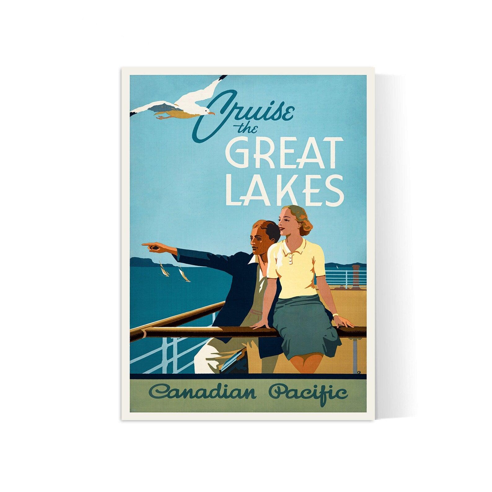 Affiche Vintage - "Cruise The Great Lakes" - Canadian Pacific - Haute Définition - papier mat 230gr/m² - Poster Vintage