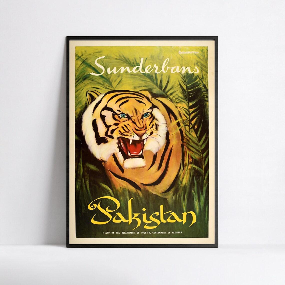 Affiche voyage vintage "Sunderbans - Pakistan" - Office du Tourisme - Haute Définition - papier mat 230gr/m² - Poster Vintage