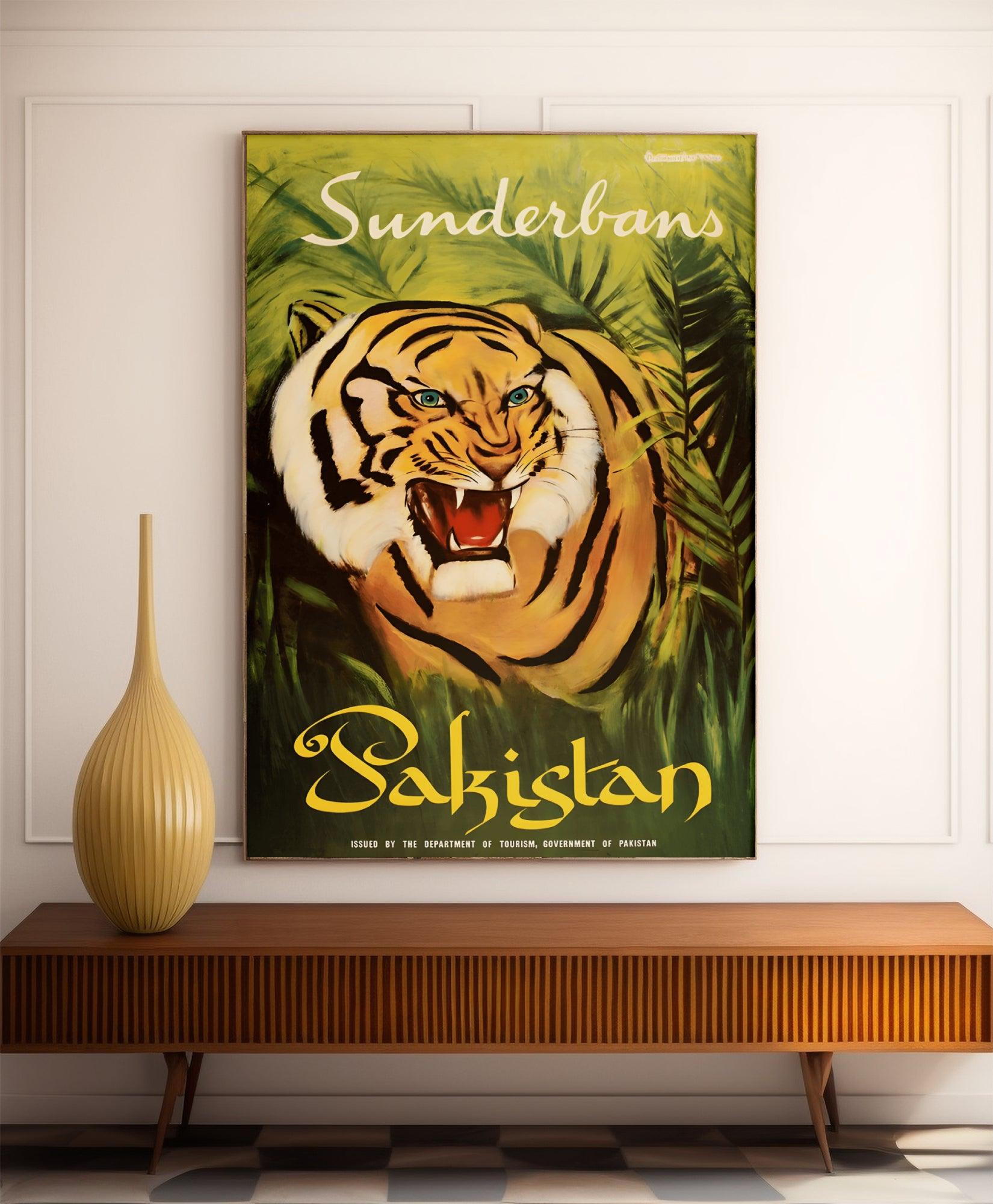 Affiche voyage vintage "Sunderbans - Pakistan" - Office du Tourisme - Haute Définition - papier mat 230gr/m² - Poster Vintage