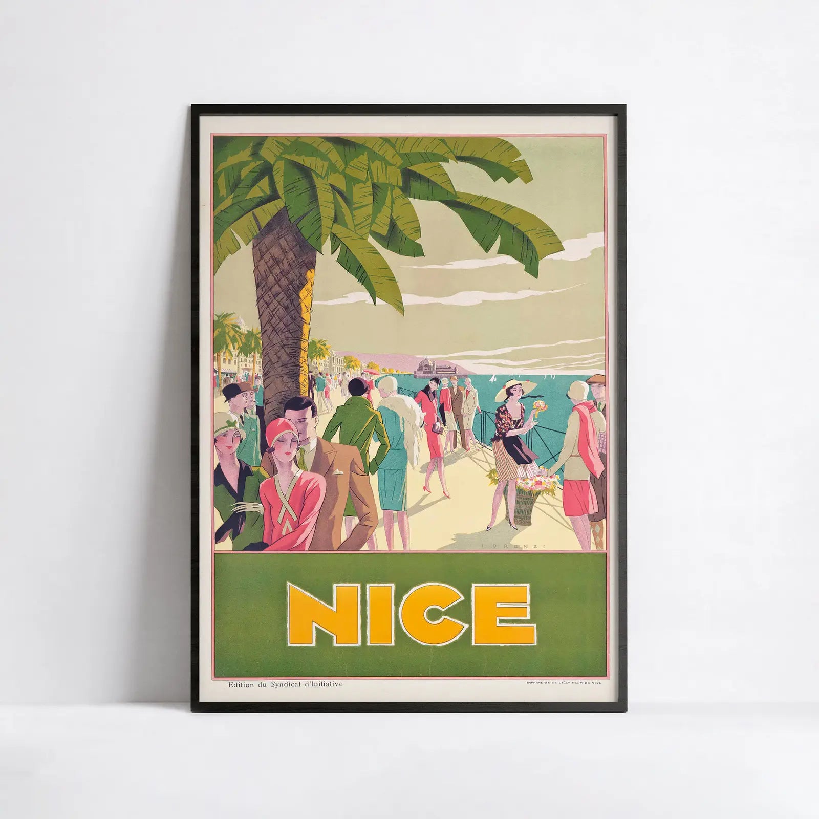 Vintage-Stadtplakat „Nice Plage“ – Alberto Fabio Lorenzi – High Definition – mattes Papier 230 g/m²