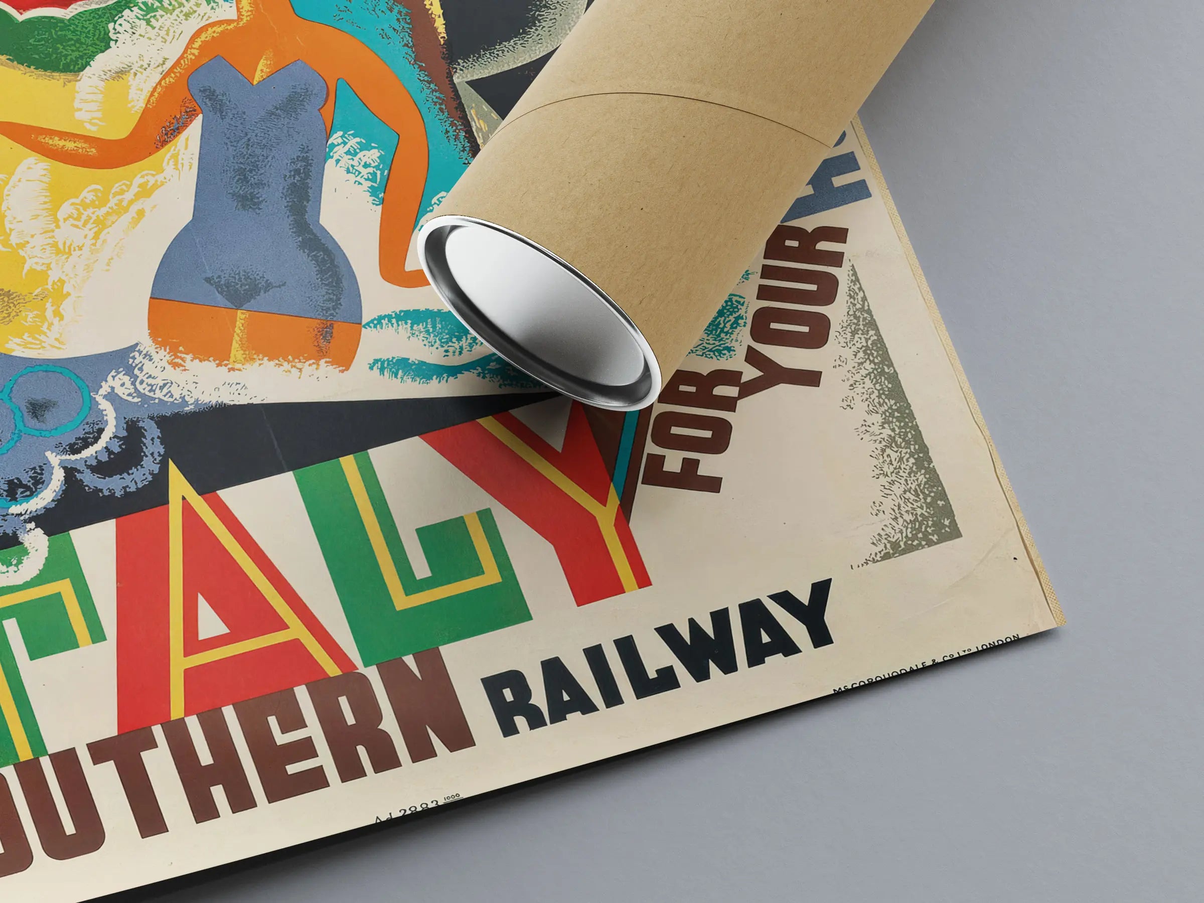Vintage-Reiseplakat „Italienische Südbahn“ – High Definition – mattes Papier 230 g/m²