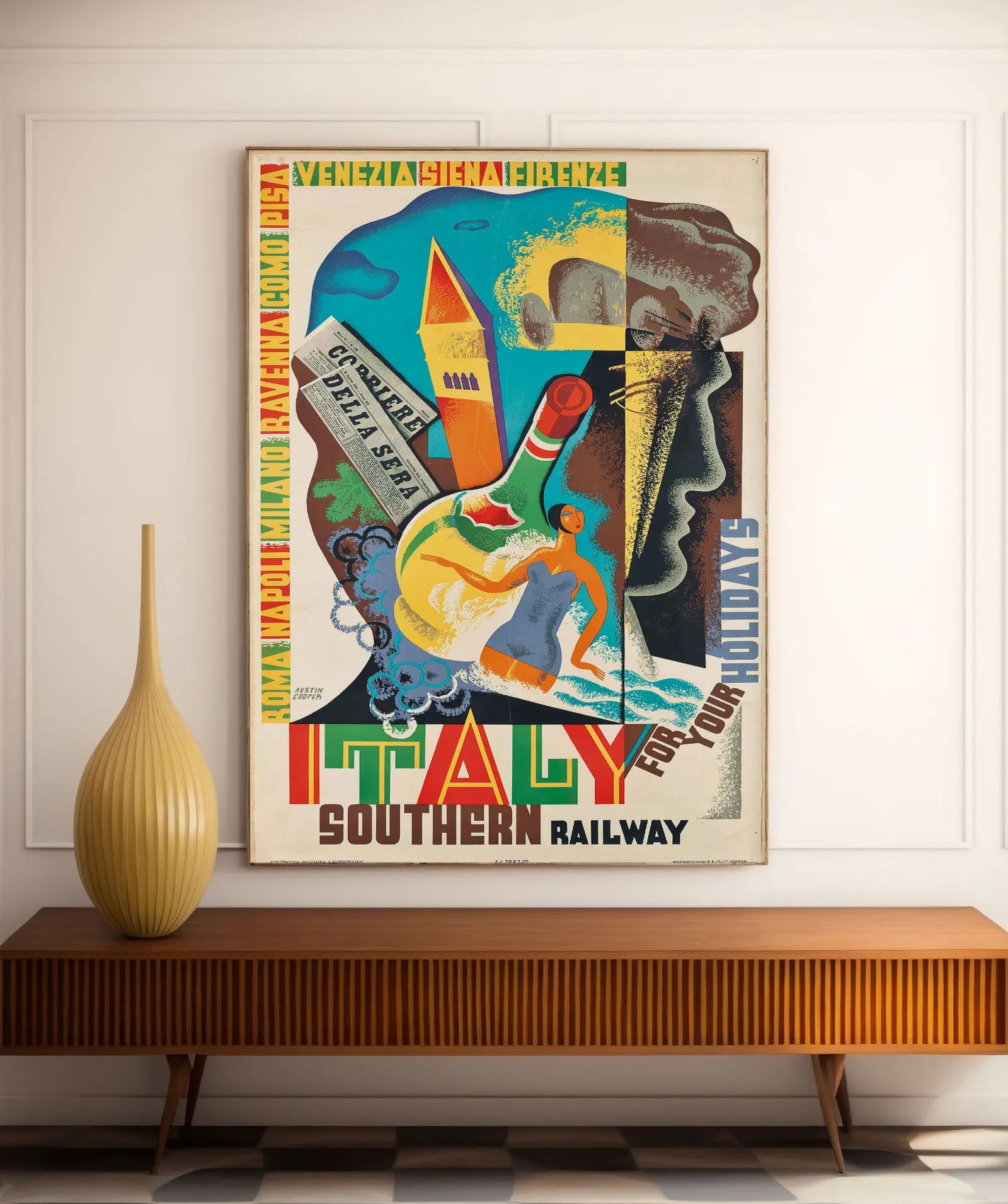 Vintage-Reiseplakat „Italienische Südbahn“ – High Definition – mattes Papier 230 g/m²