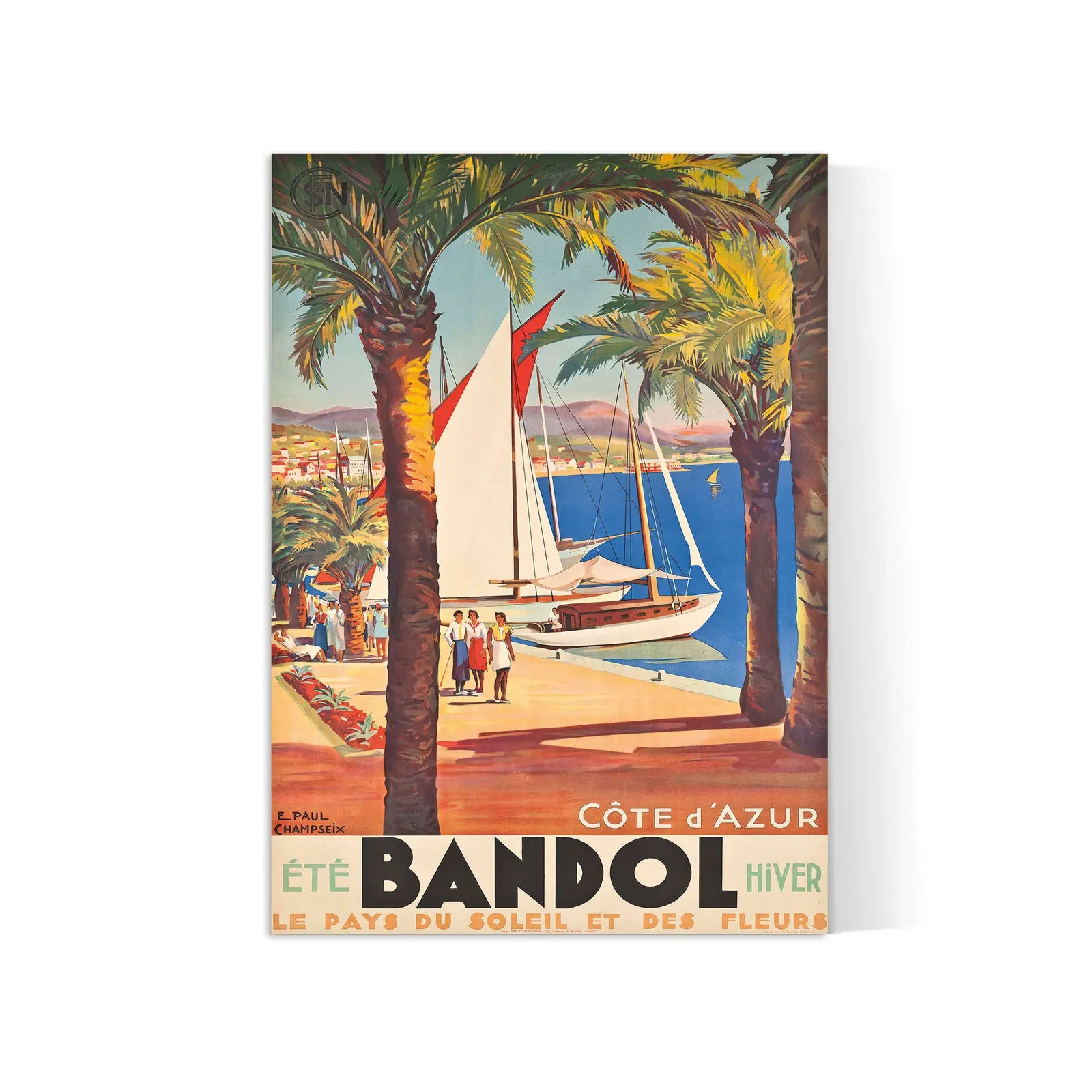 Vintage-Reiseplakat „Bandol“ – E. Paul Champseix – High Definition – mattes Papier 230 g/m²