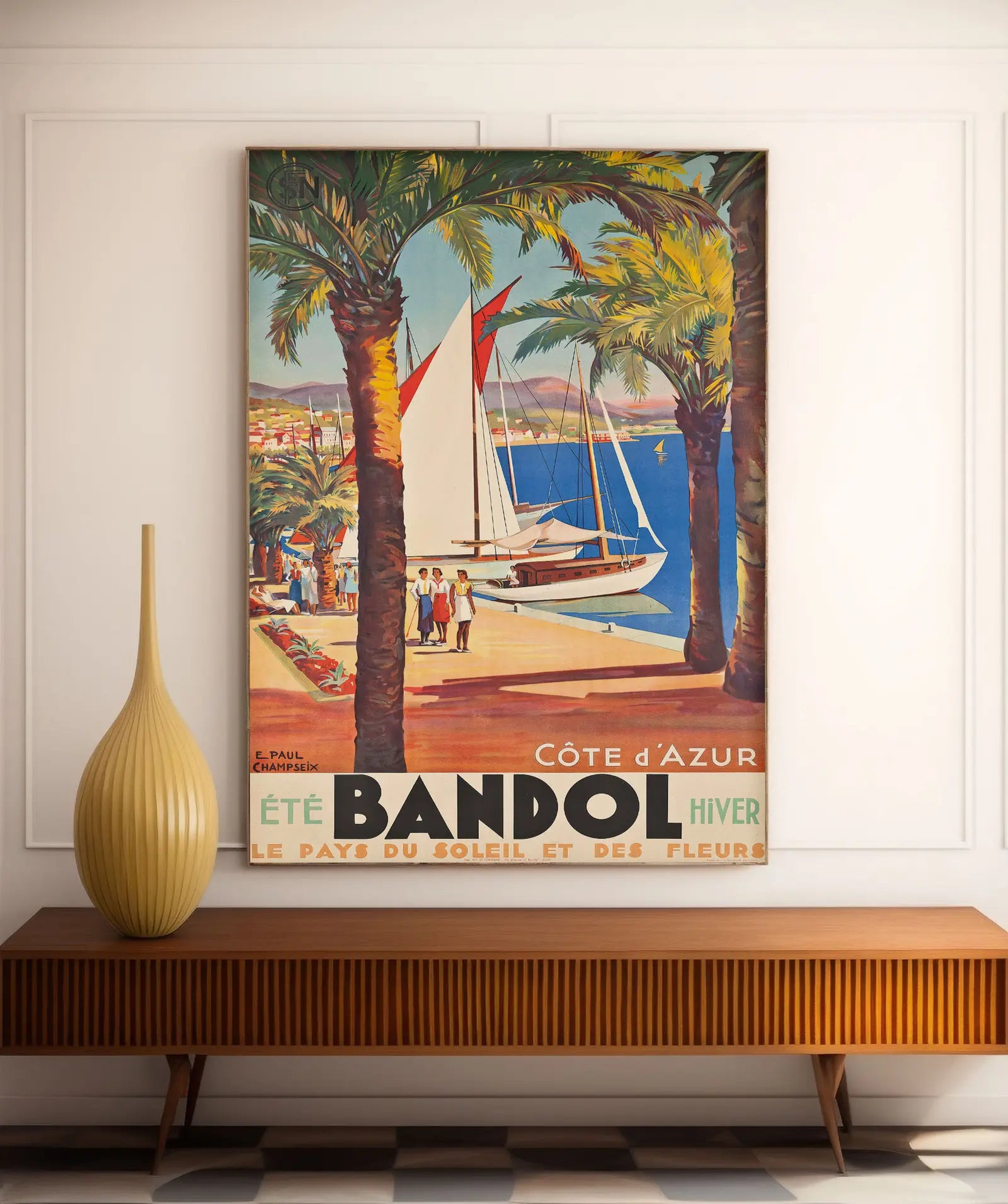 Vintage-Reiseplakat „Bandol“ – E. Paul Champseix – High Definition – mattes Papier 230 g/m²
