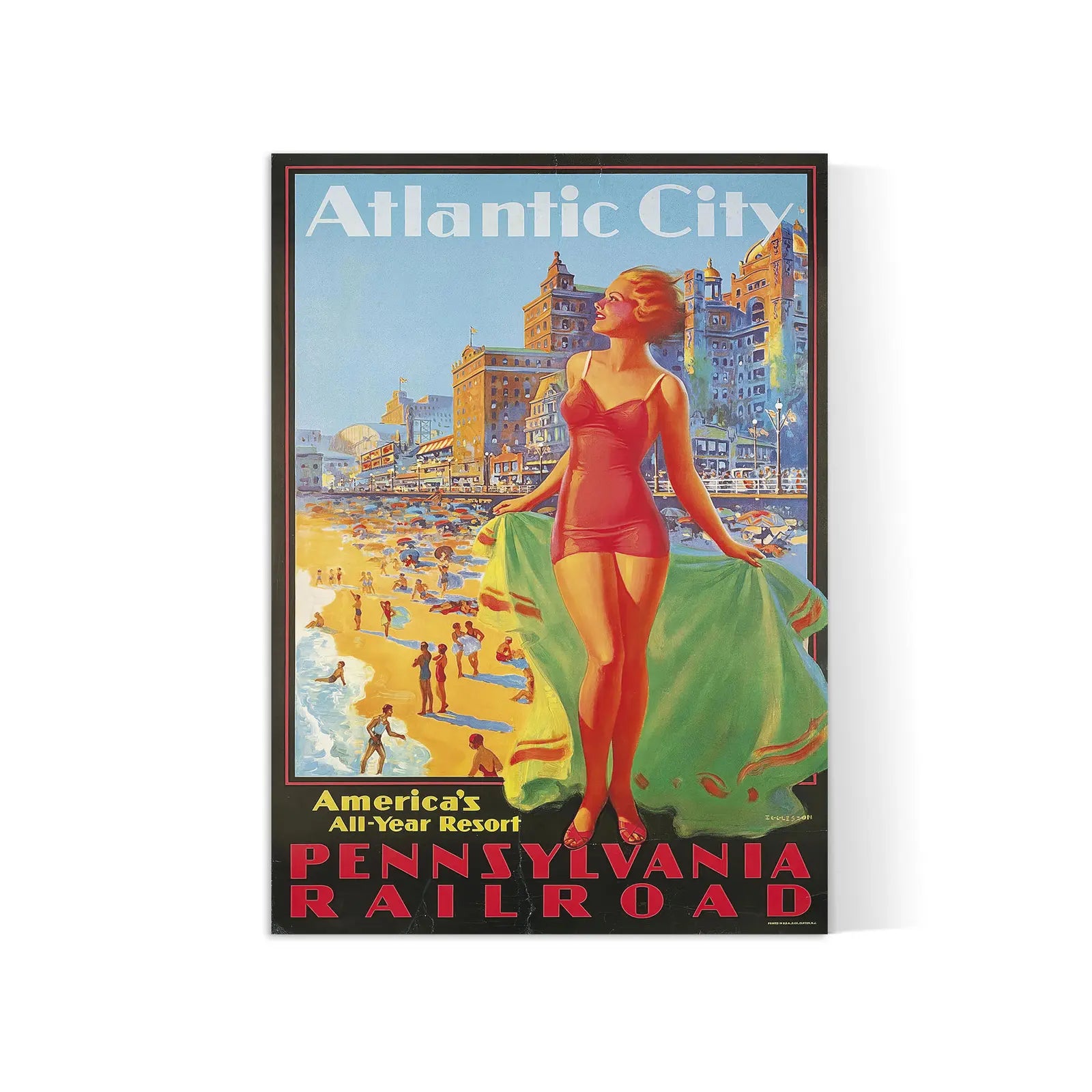 Affiche voyage vintage "Atlantic Coast Line Railroad" - Edward Mirson Eggleston - Haute Définition - papier mat 230gr/m²
