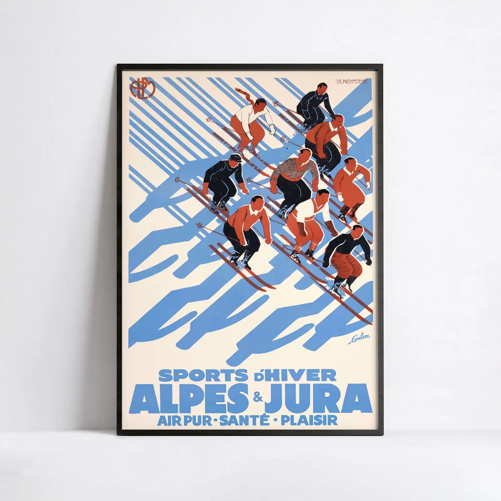 Affiche voyage vintage "Alpes Jura" - Eric de Coulon - Haute Définition - papier mat 230gr/m²