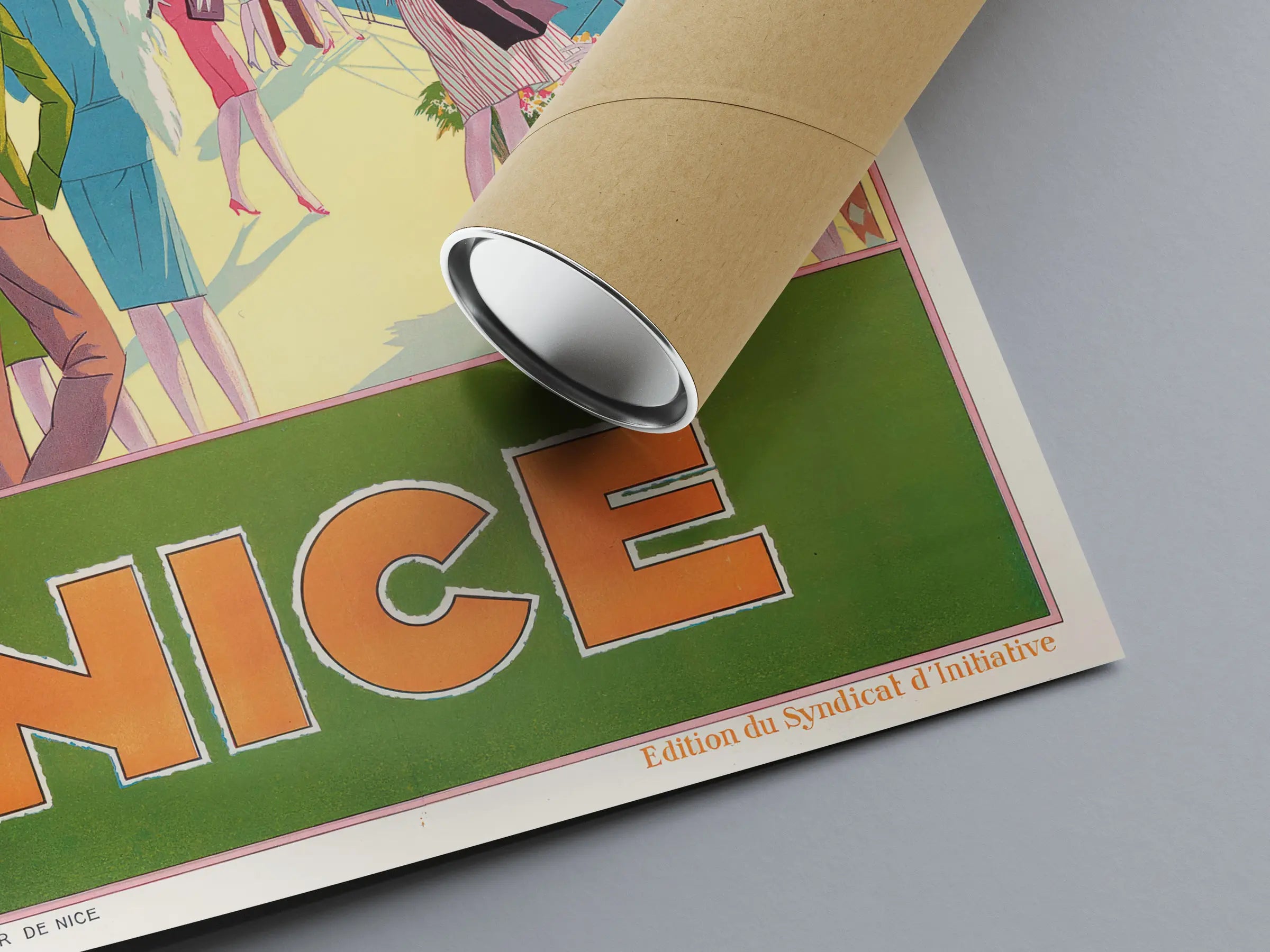 Affiche ville vintage "Nice" - Fabius Lorenzi - Haute Définition - papier mat 230gr/m²