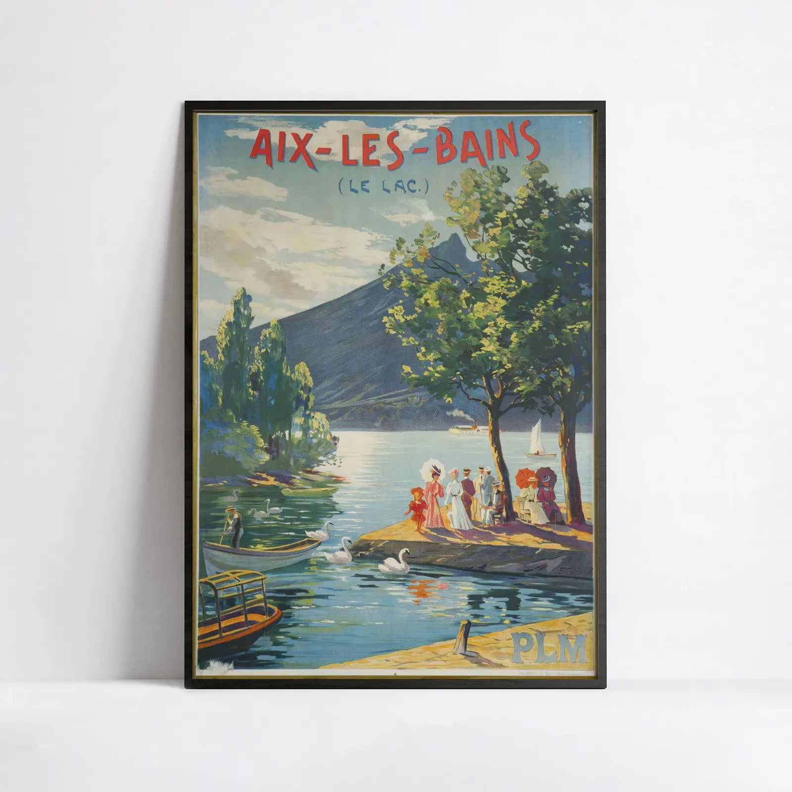Affiche ville vintage "Aix-les-Bains" - François-Charles Cachoud - Haute Définition - papier mat 230gr/m²