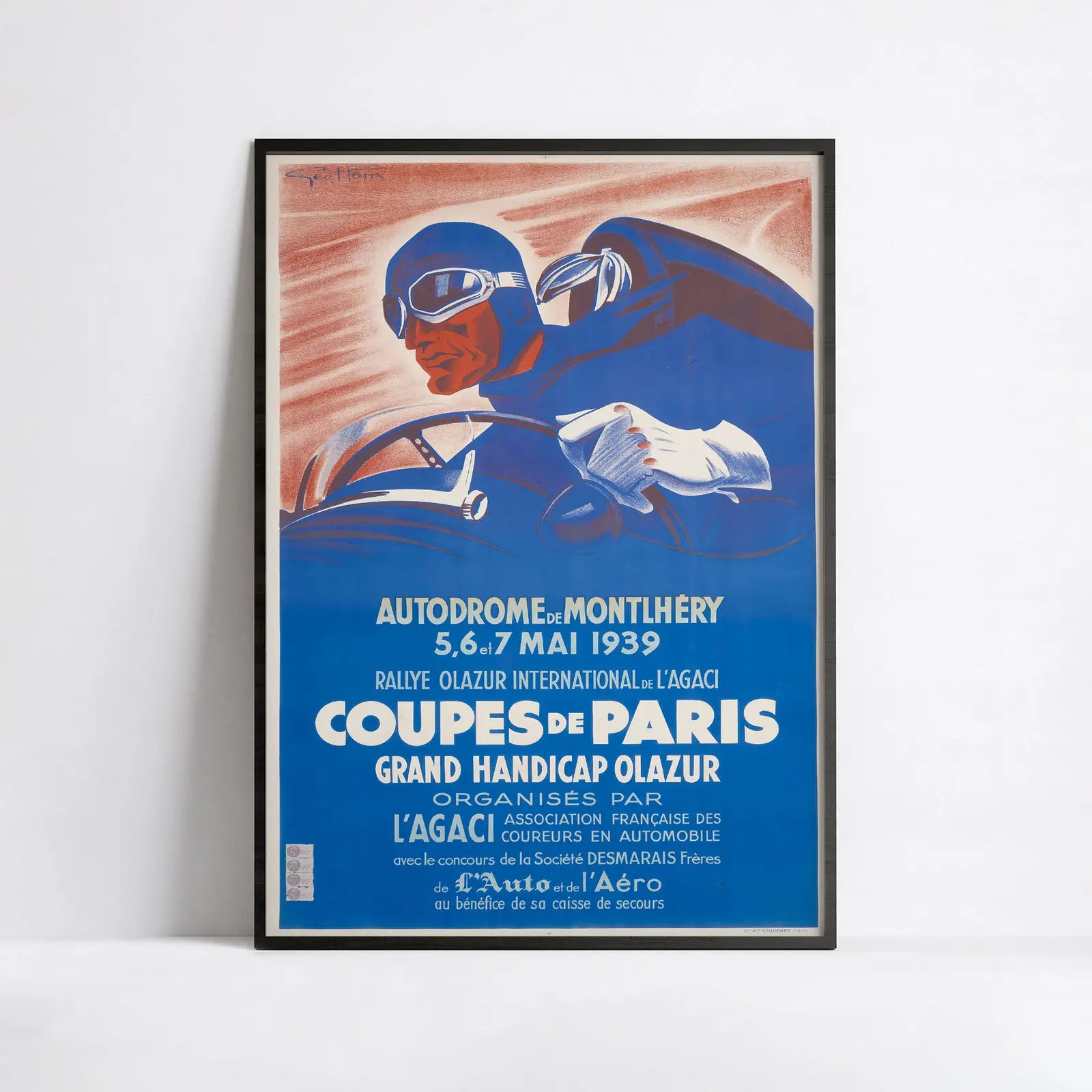 Affiche voiture vintage "Coupes de Paris" - Géo Ham - Haute Définition - papier mat 230gr/m²