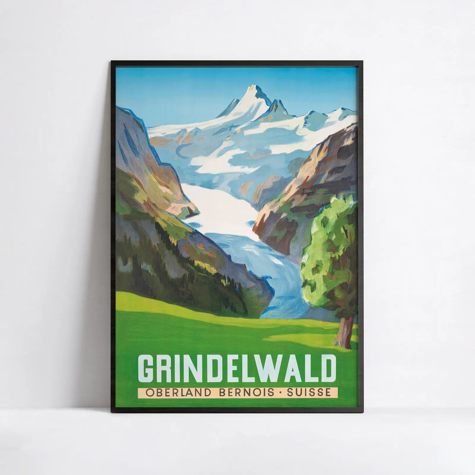 Affiche montagne vintage "Grindelwald" - Hans G. Jegerlehner - Haute Définition - papier mat 230gr/m²