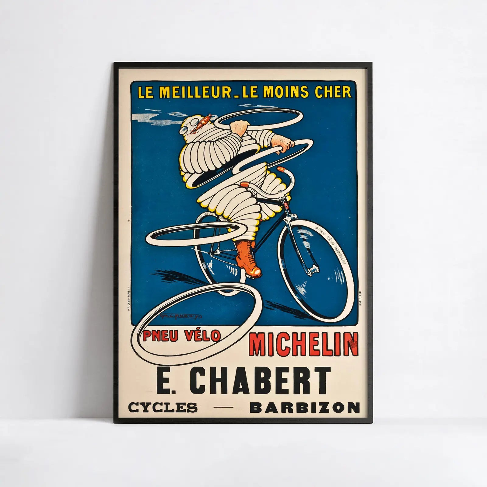 Affiche publicitaire vintage "Pneu Vélo Michelin" - H.L. Roowy - Haute Définition - papier mat 230gr/m²