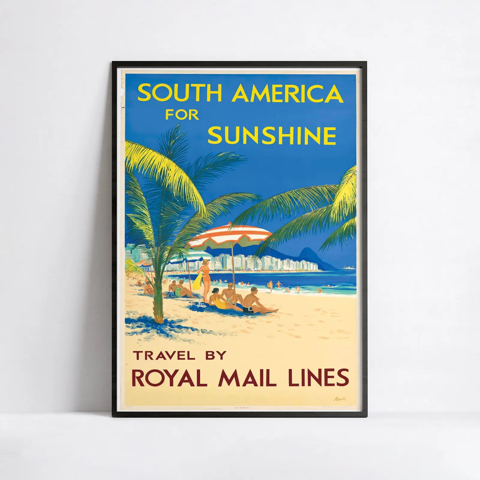Affiche voyage vintage "South America for Sunshine" - Jarvis - Haute Définition - papier mat 230gr/m²