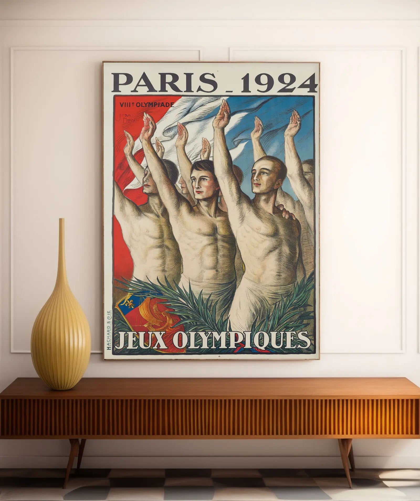Affiche Jeux Olympiques vintage "Paris 1924" - Jean Droit - Haute Définition - papier mat 230gr/m²