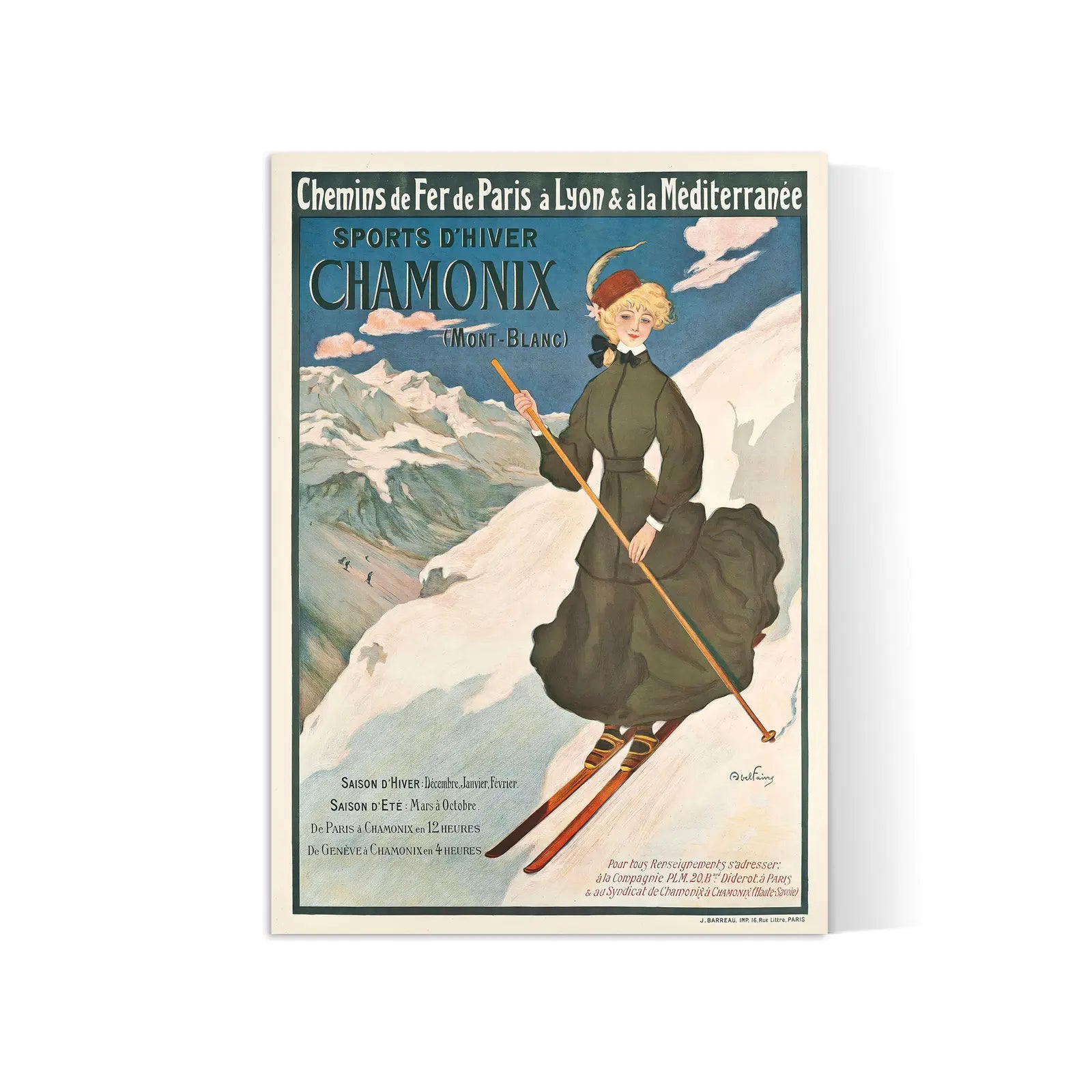 Vintage-Ski-Poster „Wintersport“ – Jules Abel Faivre – High Definition – mattes Papier 230 g/m²