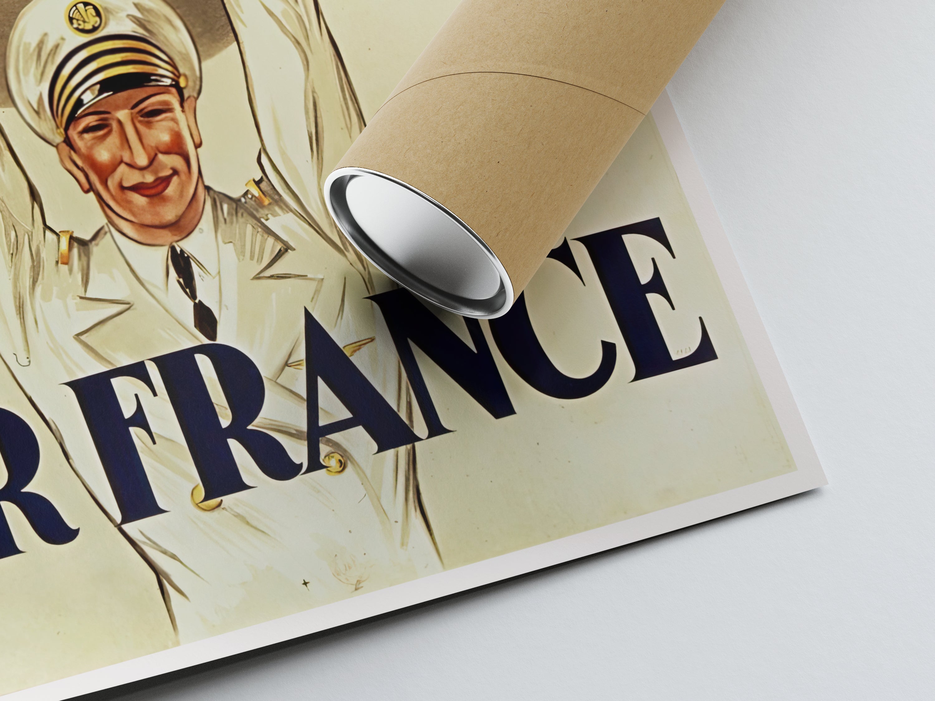 Affiche Vintage "Première Affiche Publicitaire Air France" - Dransy - Haute Définition - papier mat 230gr/m2