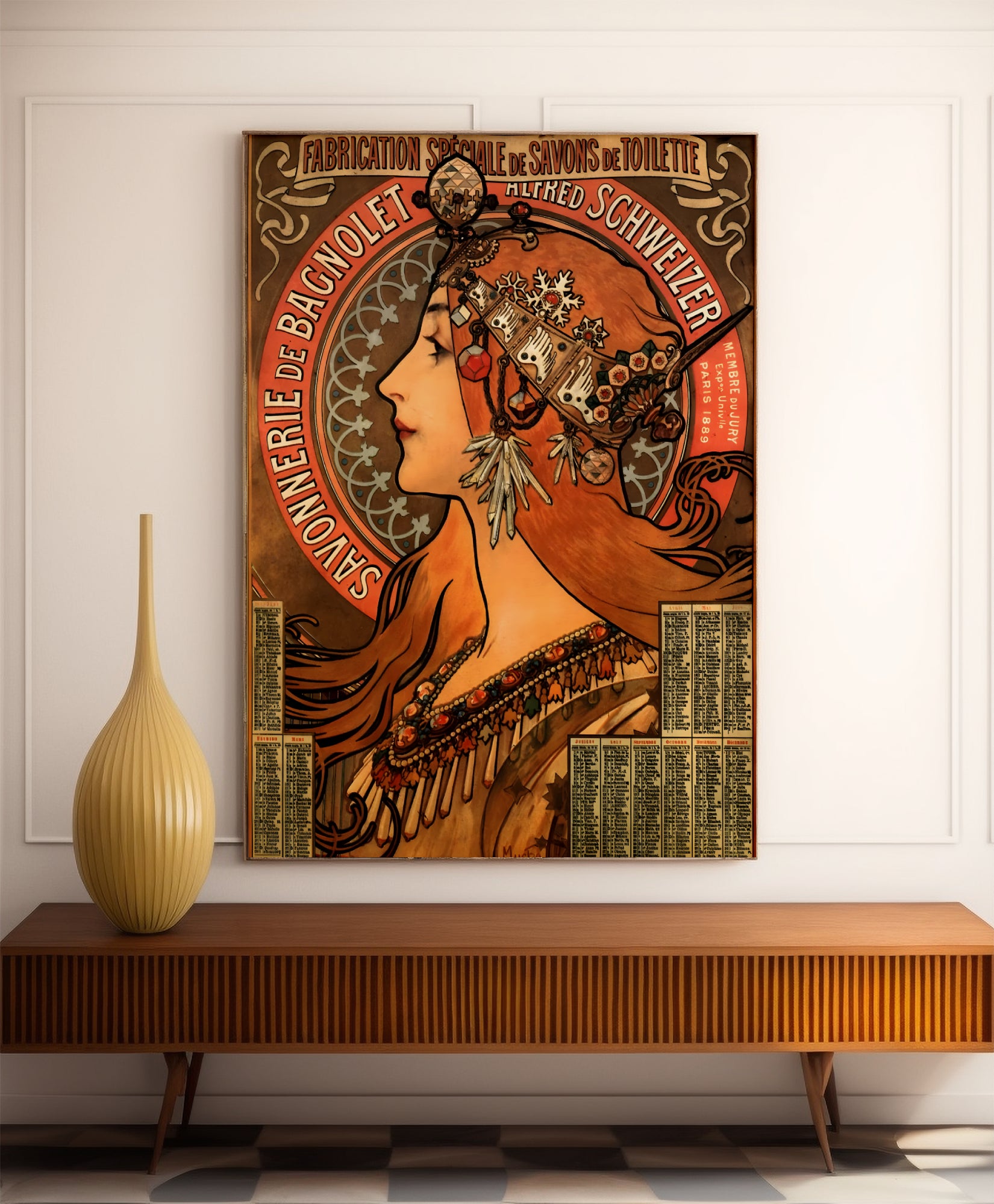 Affiche Alphonse Mucha "Savon Bagnolet" - Art Nouveau - Haute Définition - papier mat 230gr/m2