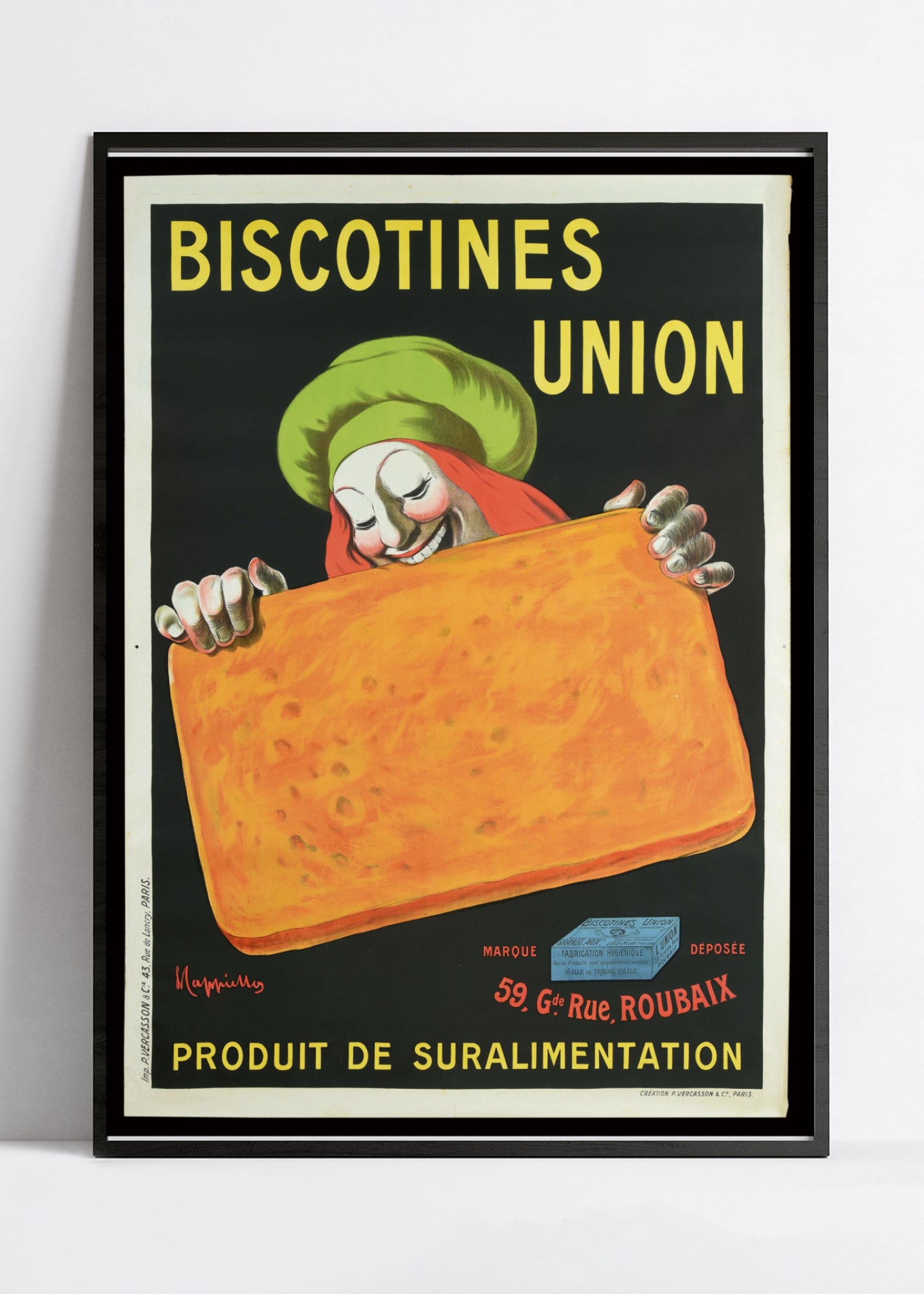 Affiche cuisine vintage "Biscotines Union" - Leonetto Cappiello - Haute Définition - papier mat 230gr/m²